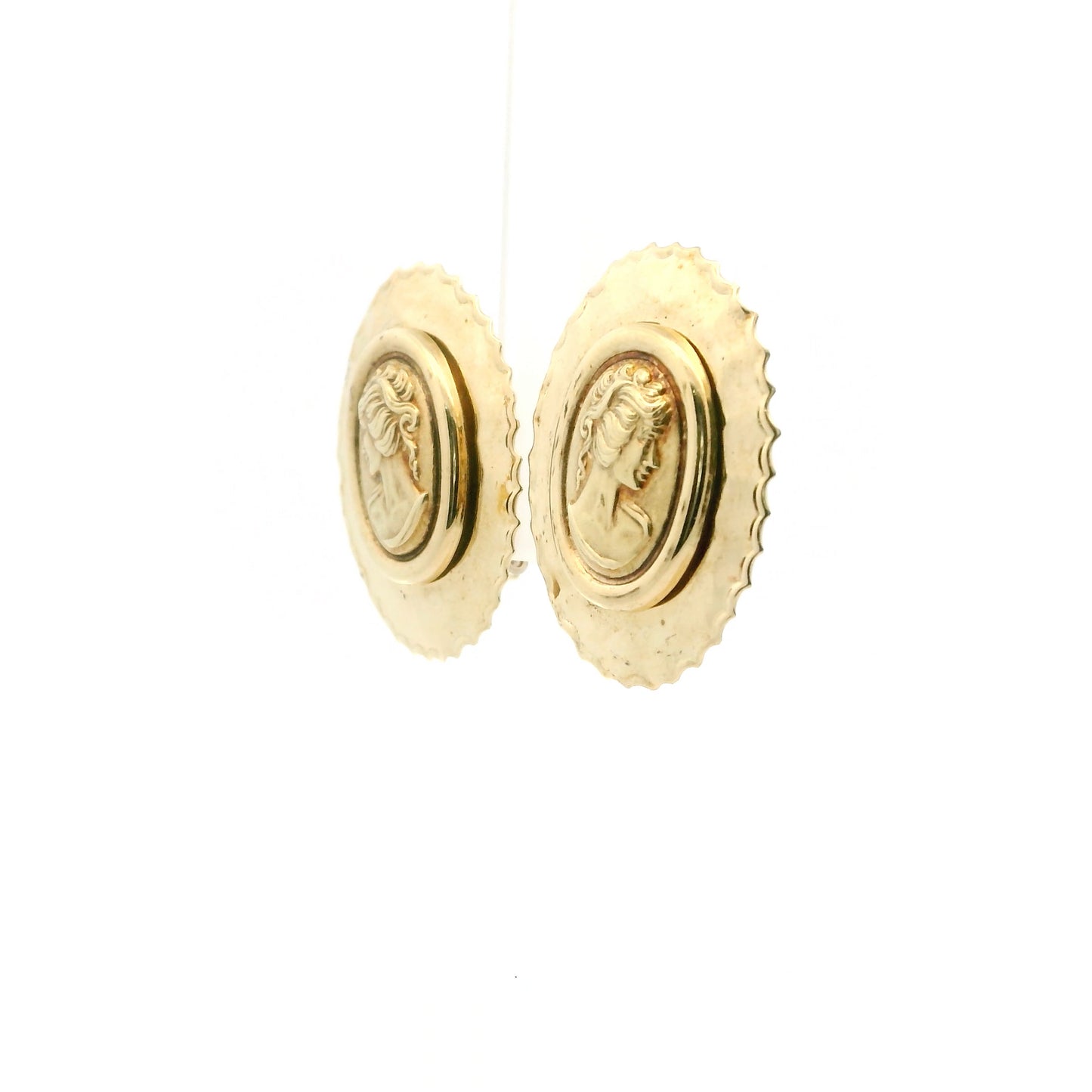 Clip On Golden Cameo Earrings 1217066-6