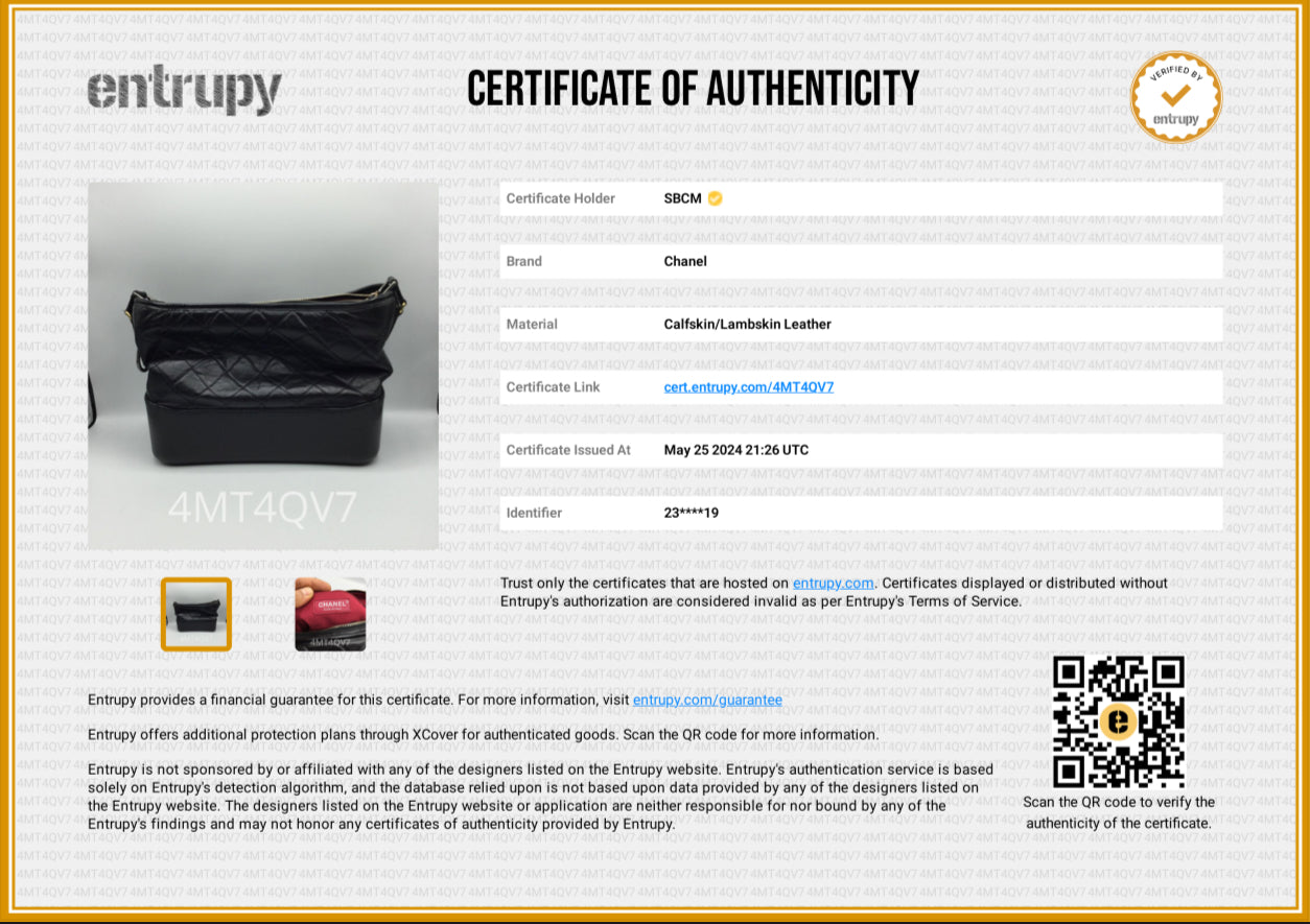 Authentic Chanel Aged Quilted Calfskin Gabrielle Hobo Bag 0455847