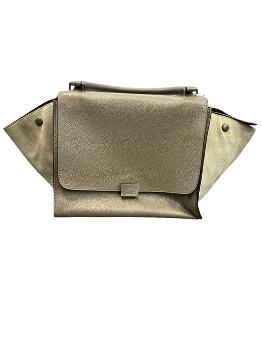 Celine - Trapeze Bag in Light Gray Leather & Suede 1403302