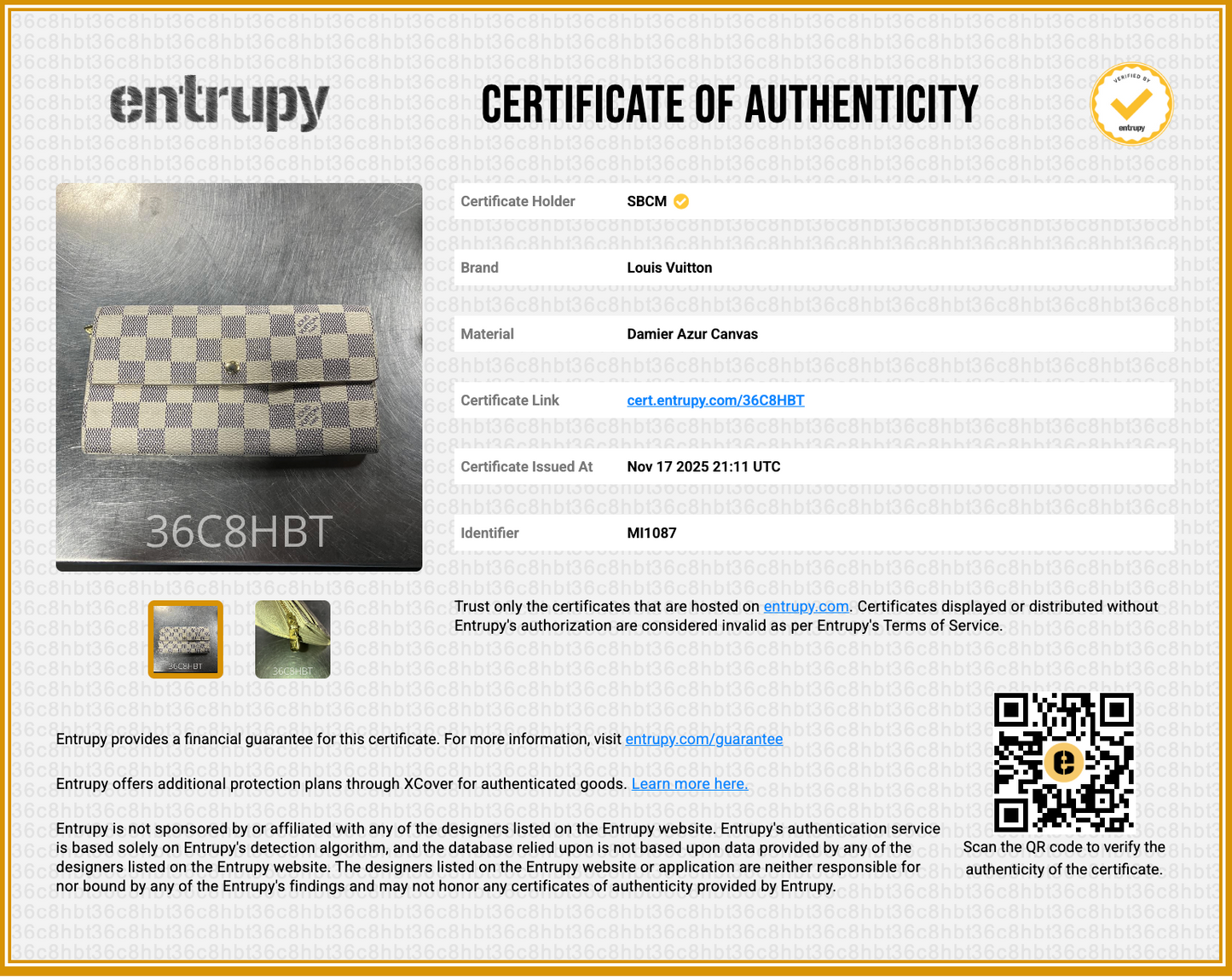 Louis Vuitton Sarah Wallet in Damier Azur (2)