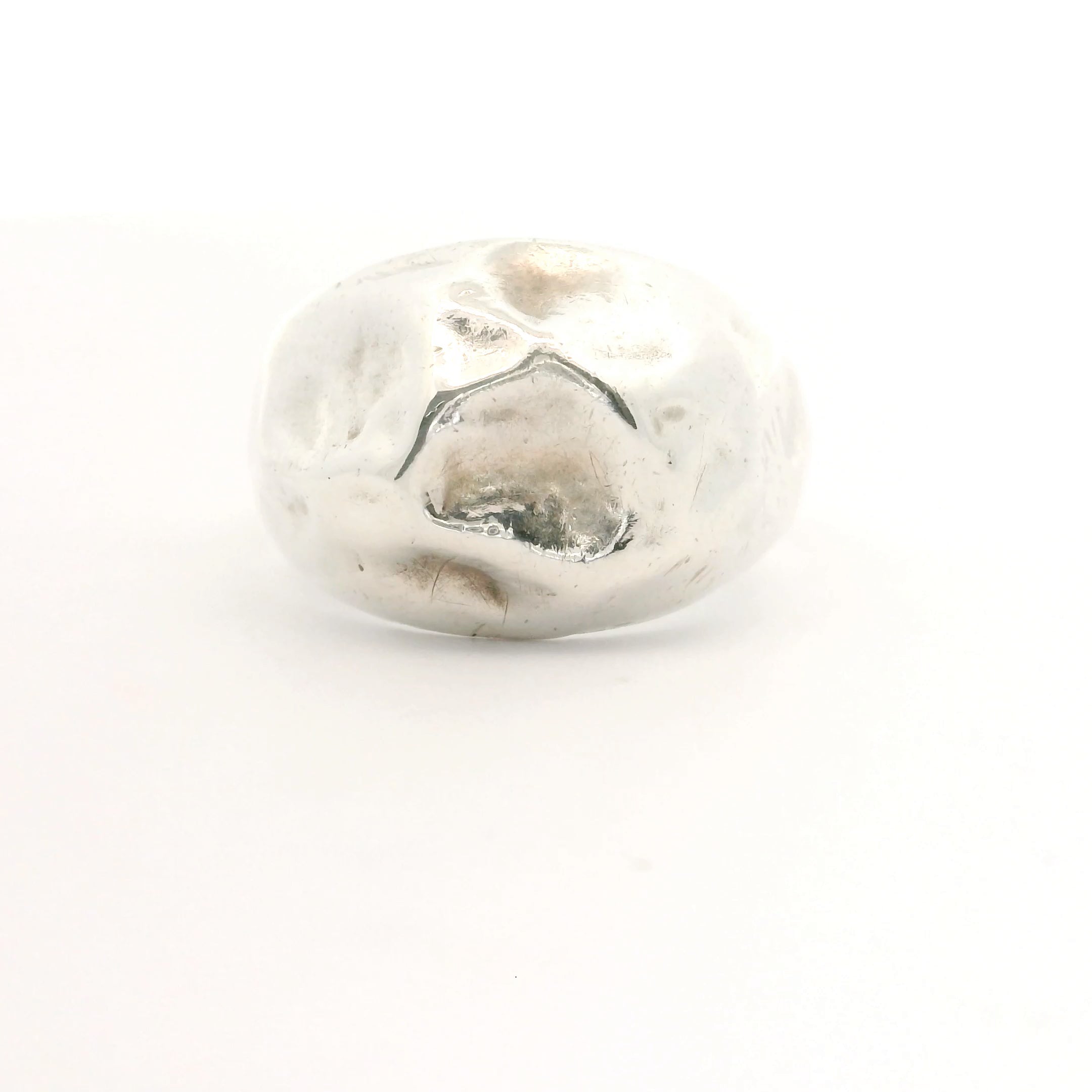 Silver Textured Dome Ring Size 8 0630498-5