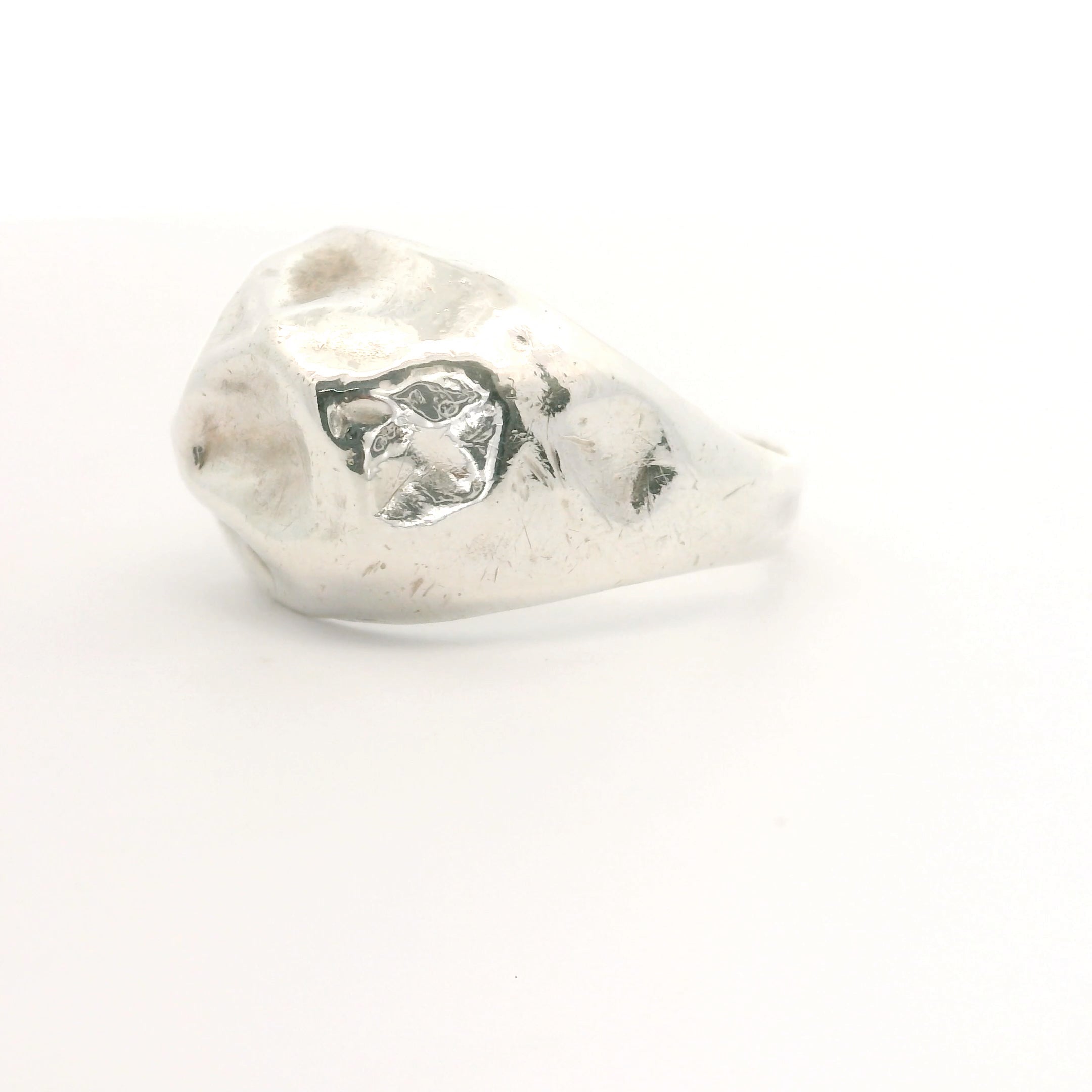 Silver Textured Dome Ring Size 8 0630498-5