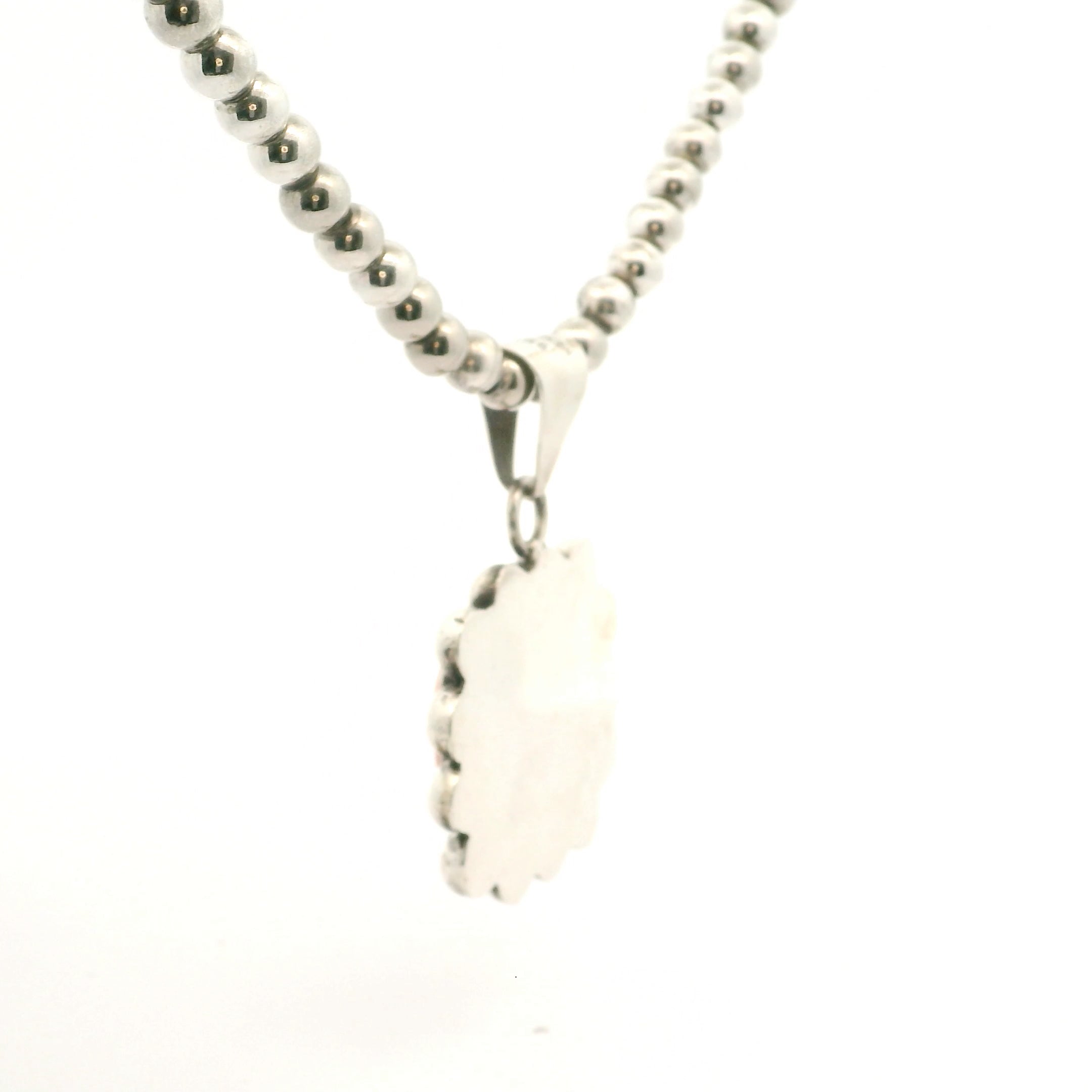 Beaded Pink Sun Necklace 0832608