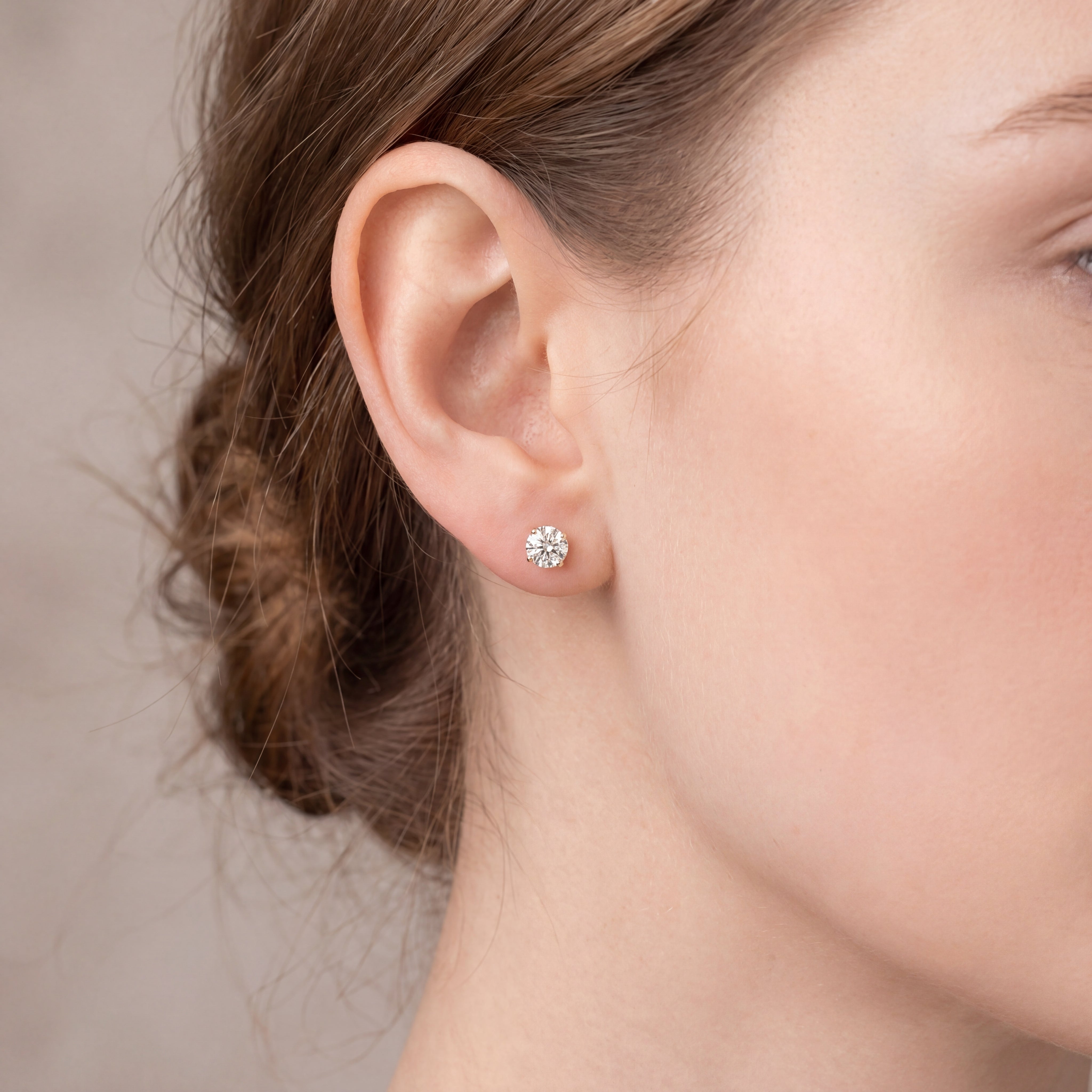 Brand New Lab Grown Diamond Stud Earrings - 1.50CTW Yellow Gold