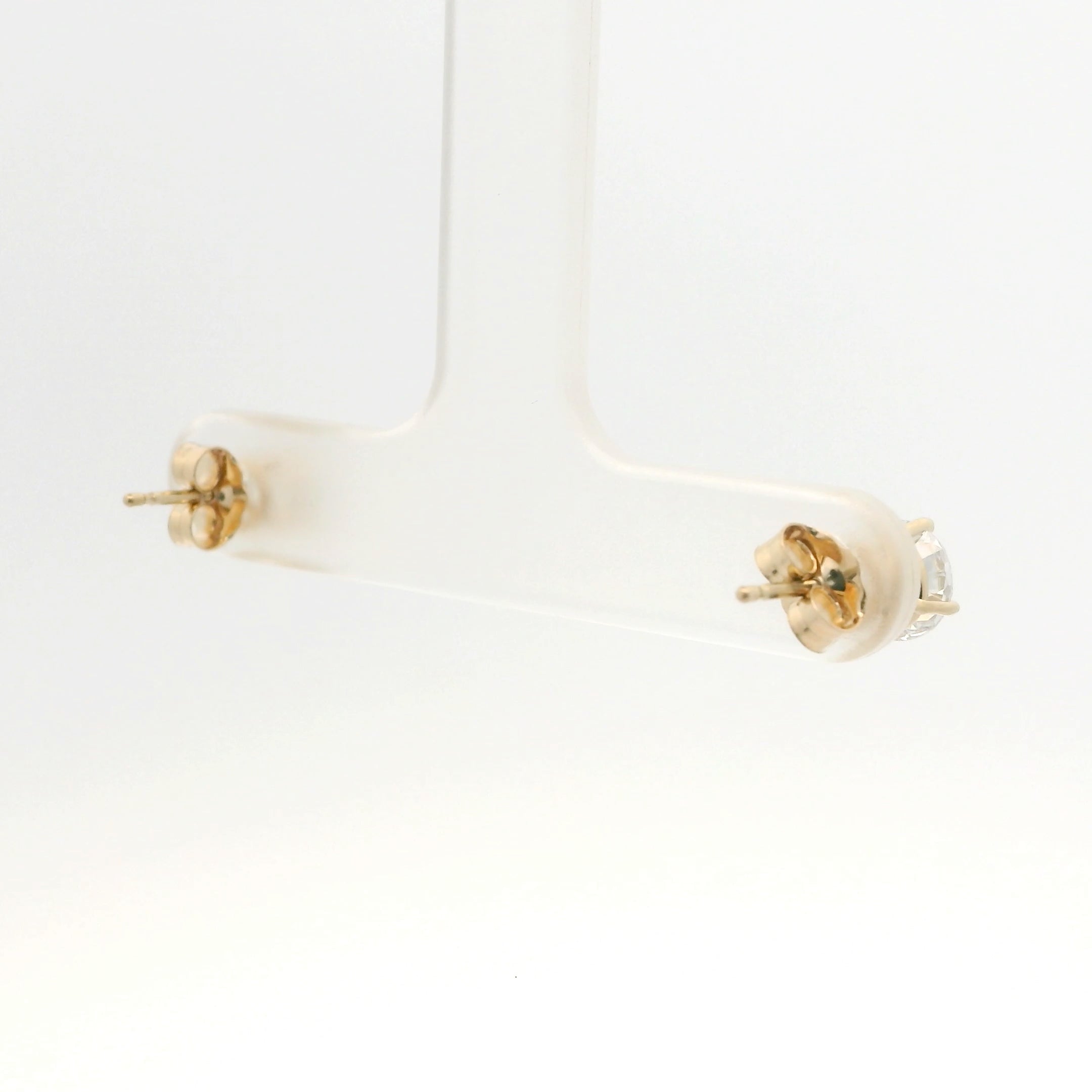 Brand New Lab Grown Diamond Stud Earrings - 1.50CTW Yellow Gold