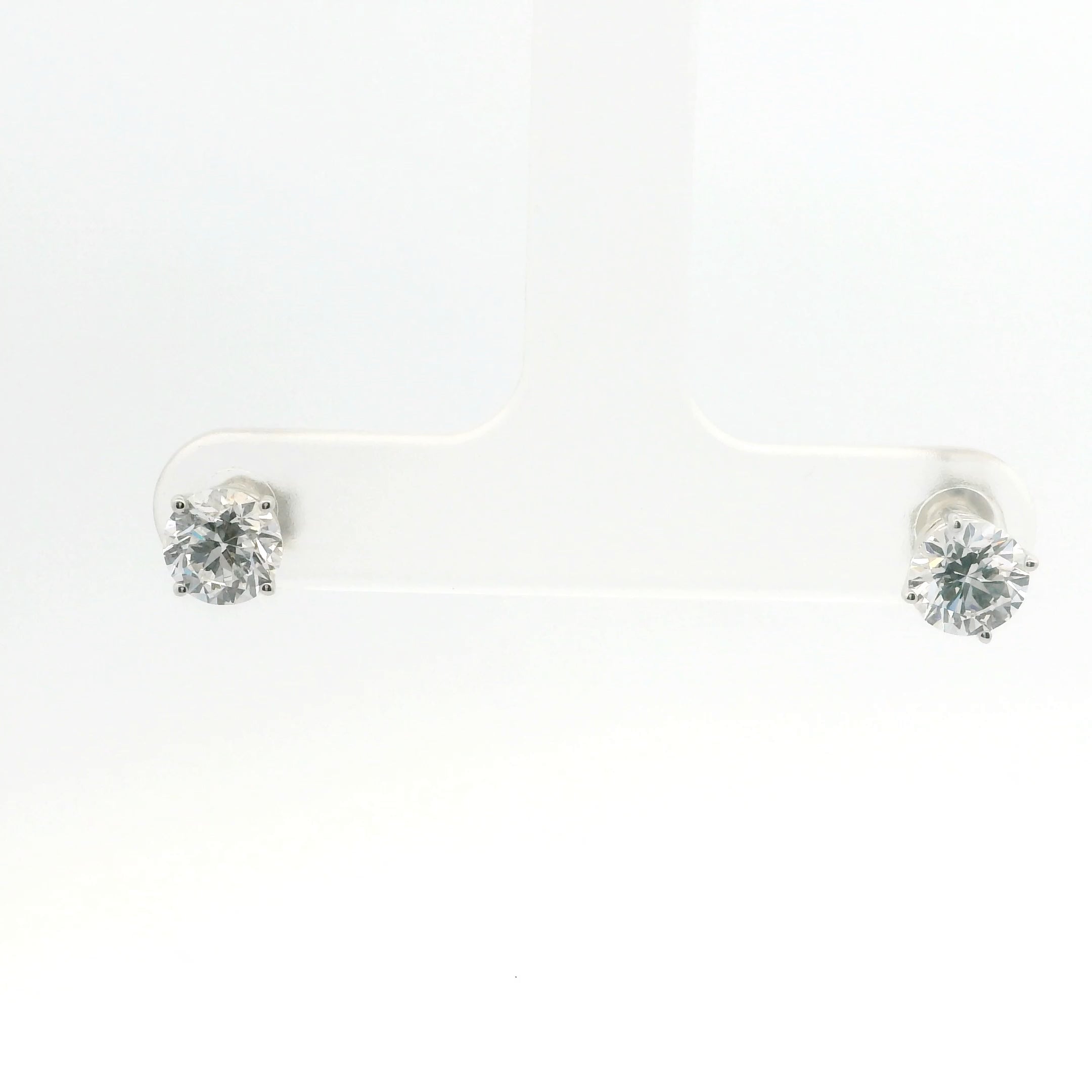 Brand New Lab Grown Diamond Stud Earrings - 1.50CTW White Gold