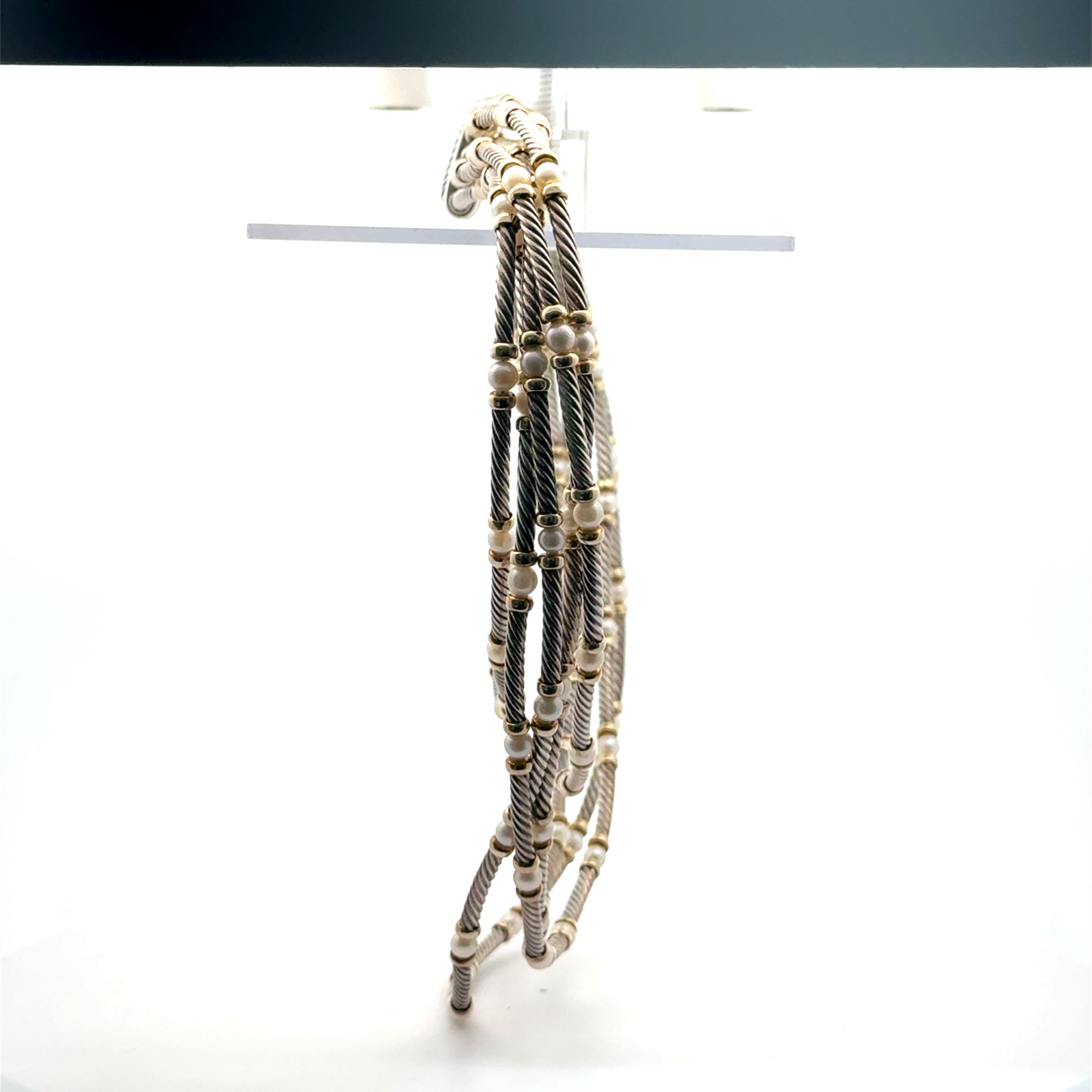 DY 5 Layer Silver & Pearl Necklace 1505437