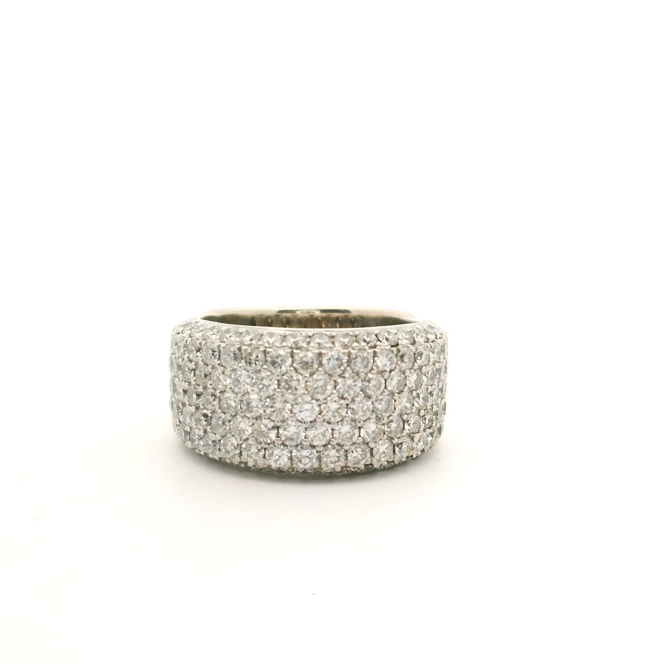 High Shine White Gold Multi Row Ring Size 5 1801799