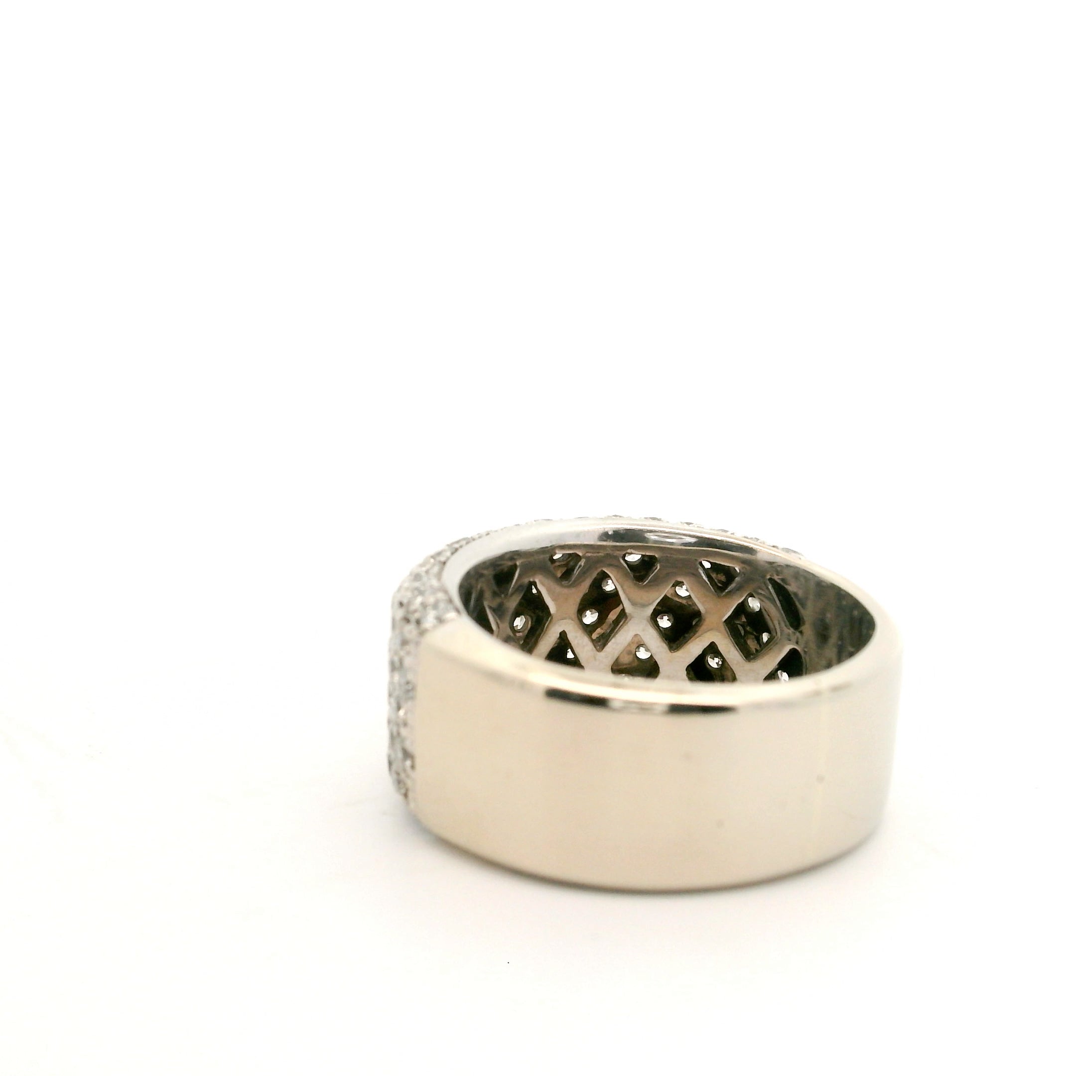 High Shine White Gold Multi Row Ring Size 5 1801799