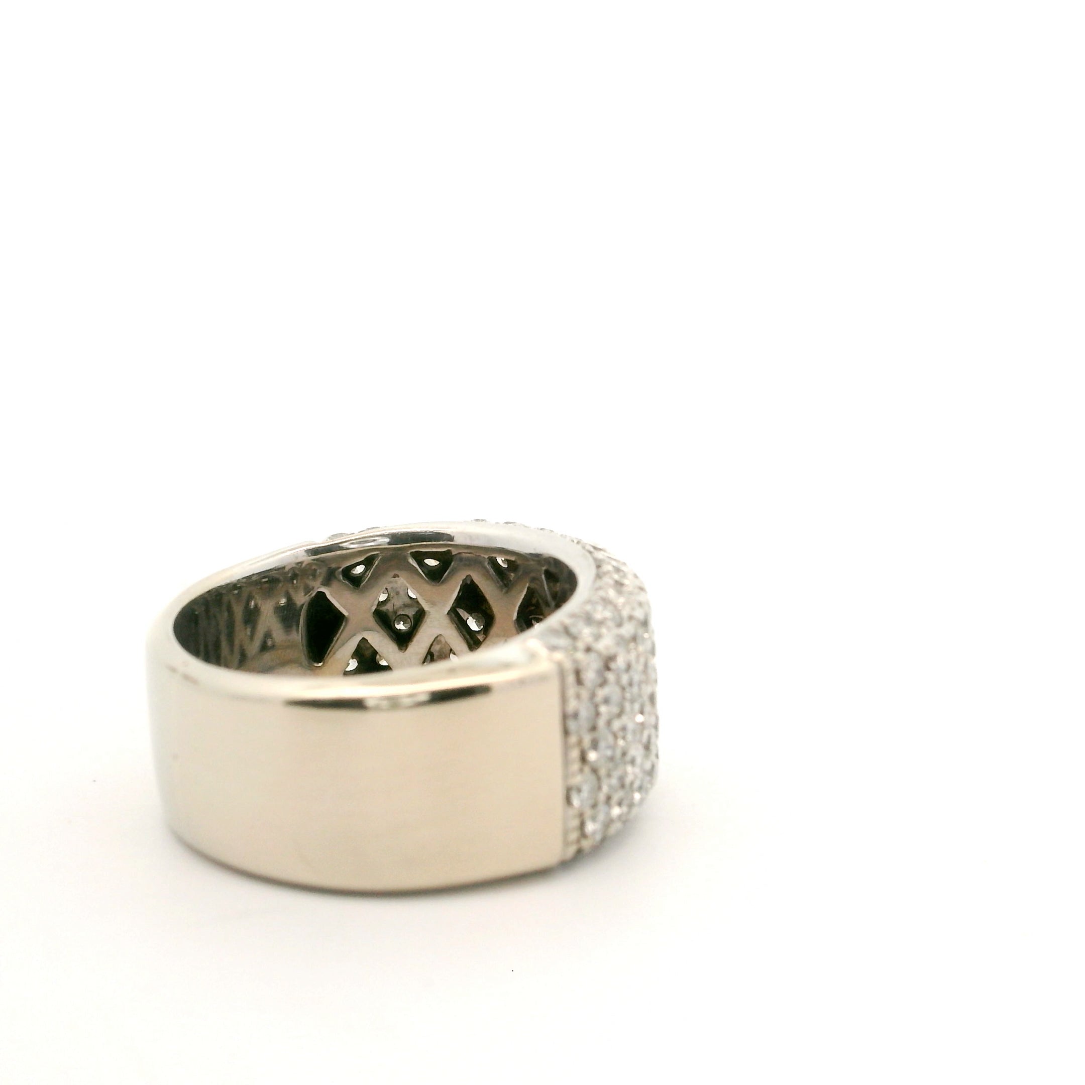 High Shine White Gold Multi Row Ring Size 5 1801799