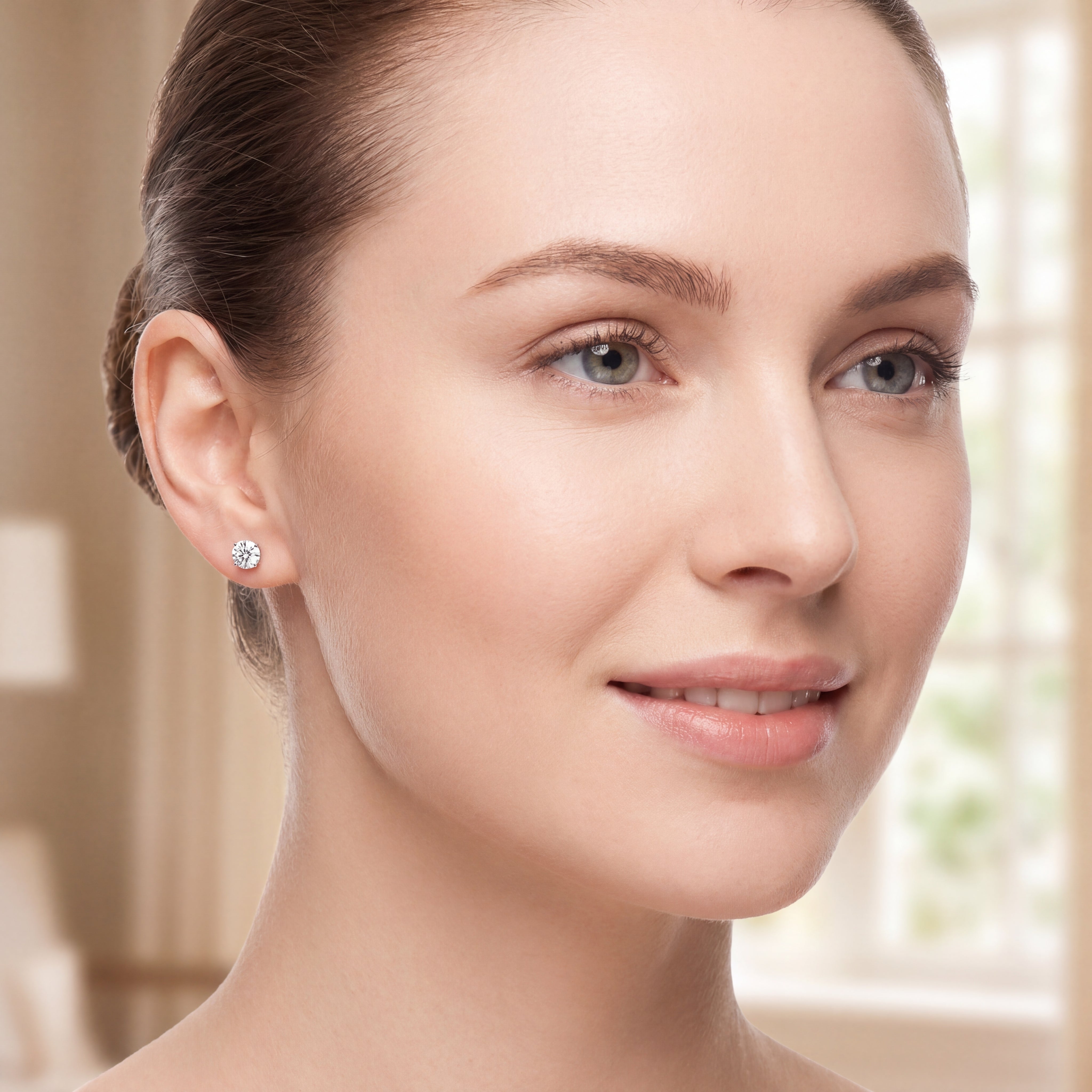 Brand New Lab Grown Diamond Stud Earrings - 2.00CTW White Gold