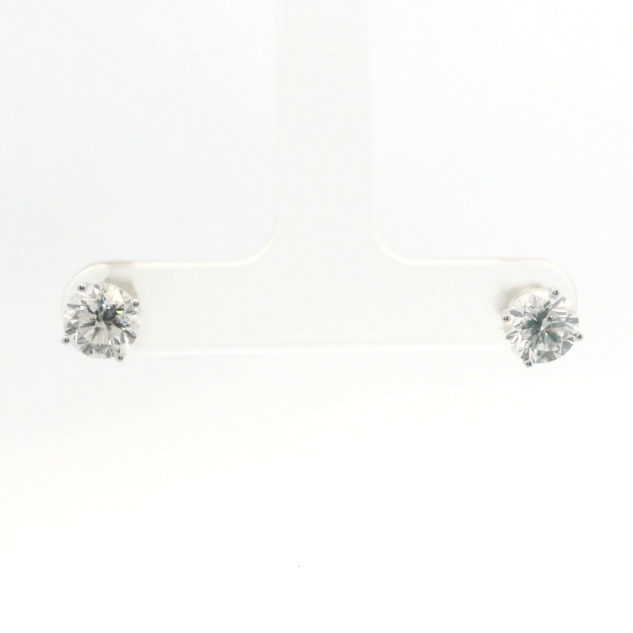 Brand New Lab Grown Diamond Stud Earrings - 2.00CTW White Gold