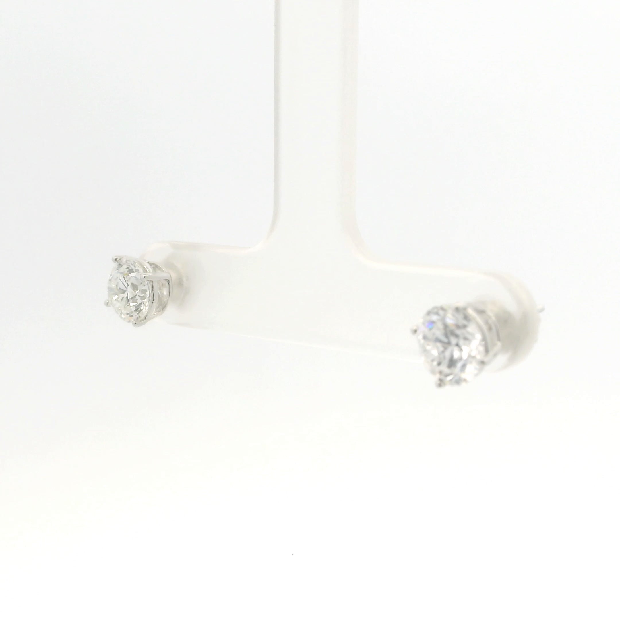 Brand New Lab Grown Diamond Stud Earrings - 2.00CTW White Gold