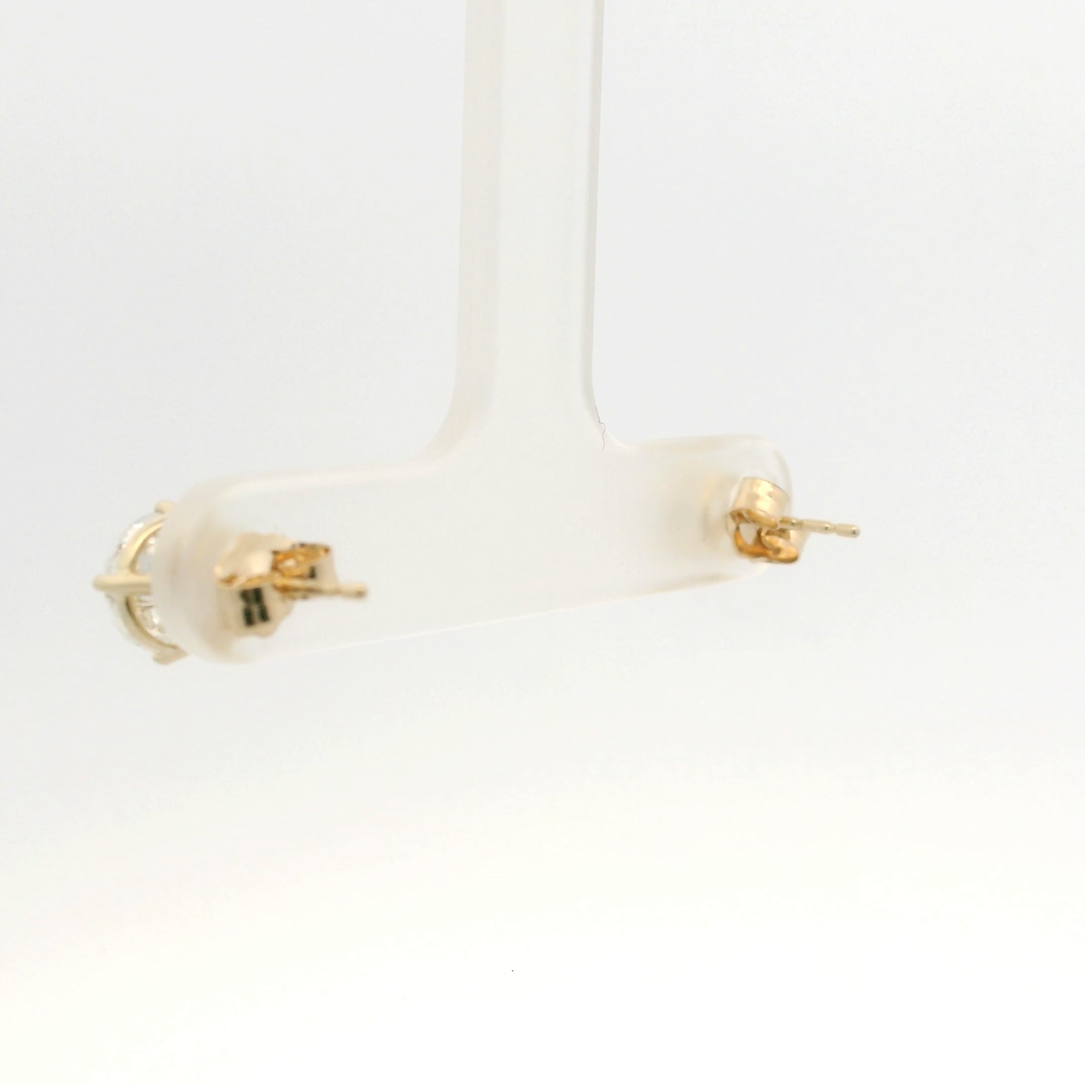 Brand New Lab Grown Diamond Stud Earrings - 2.00CTW Yellow Gold