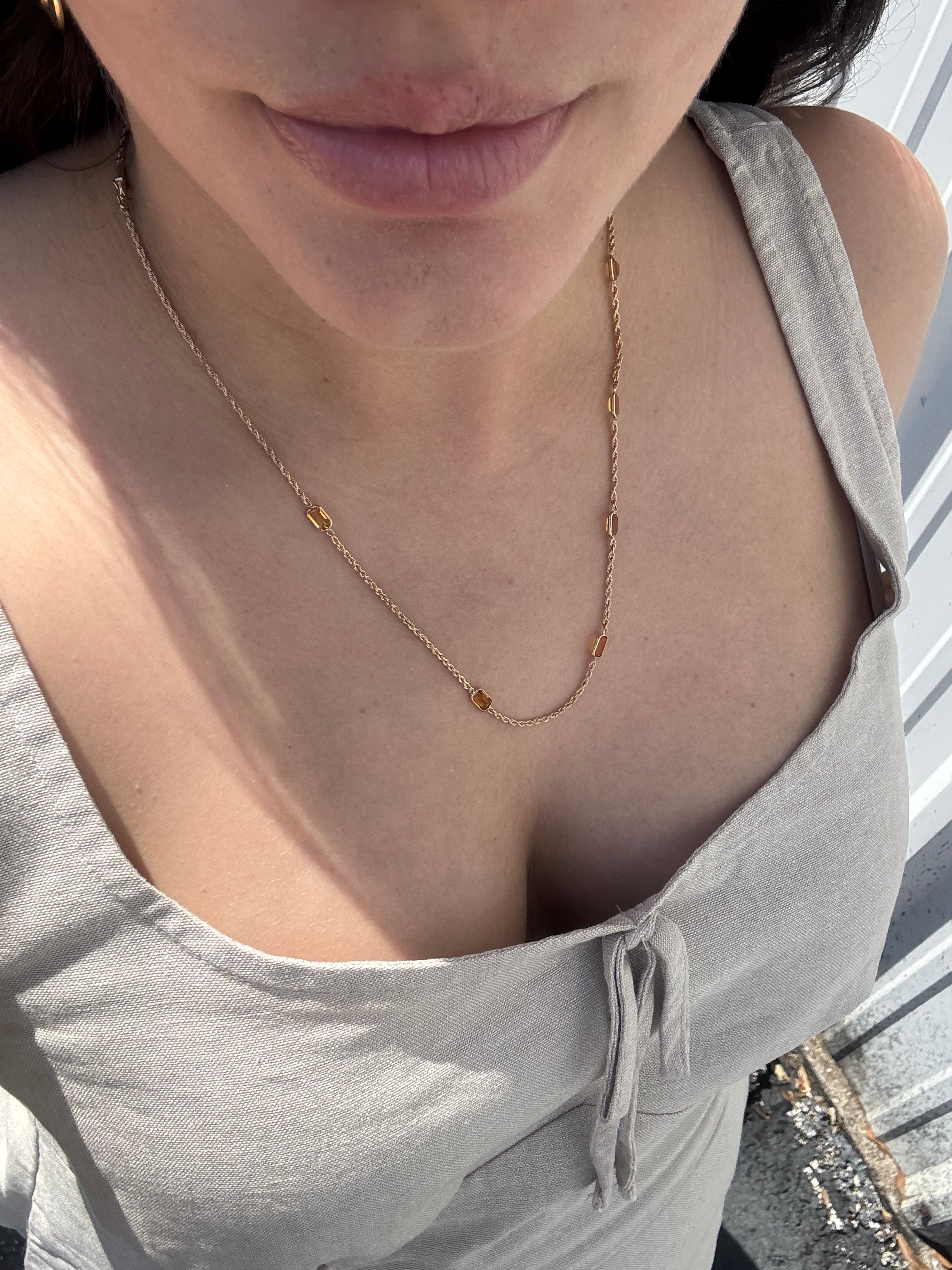 Citrine Station Necklace 0529327