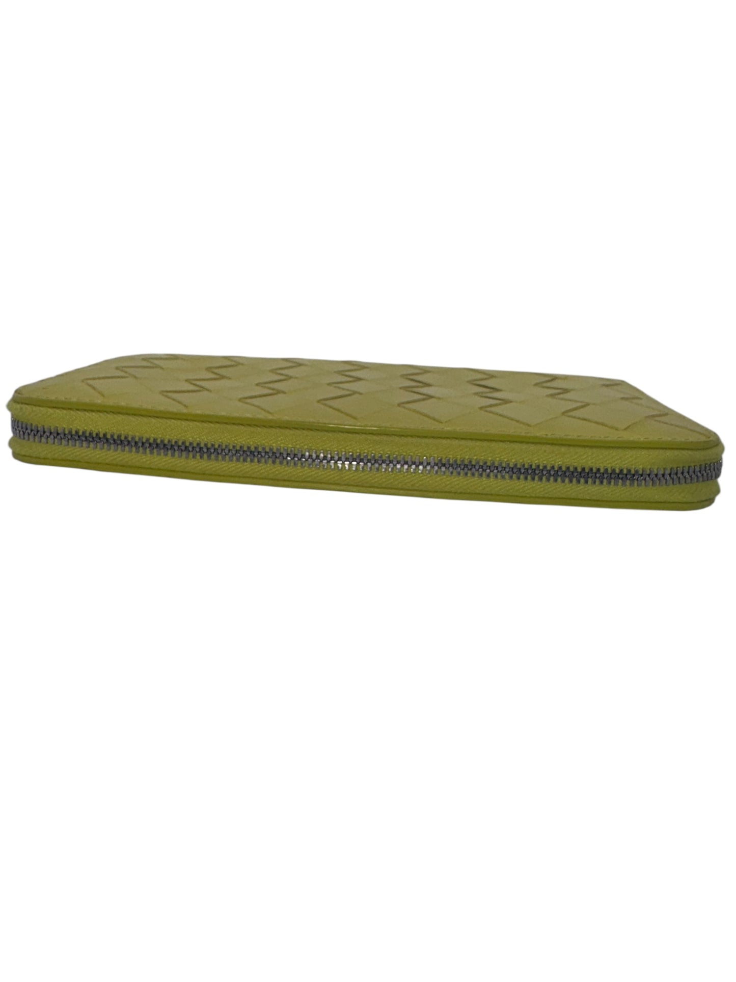 Authentic Bottega Veneta Yellow Zip Around Wallet