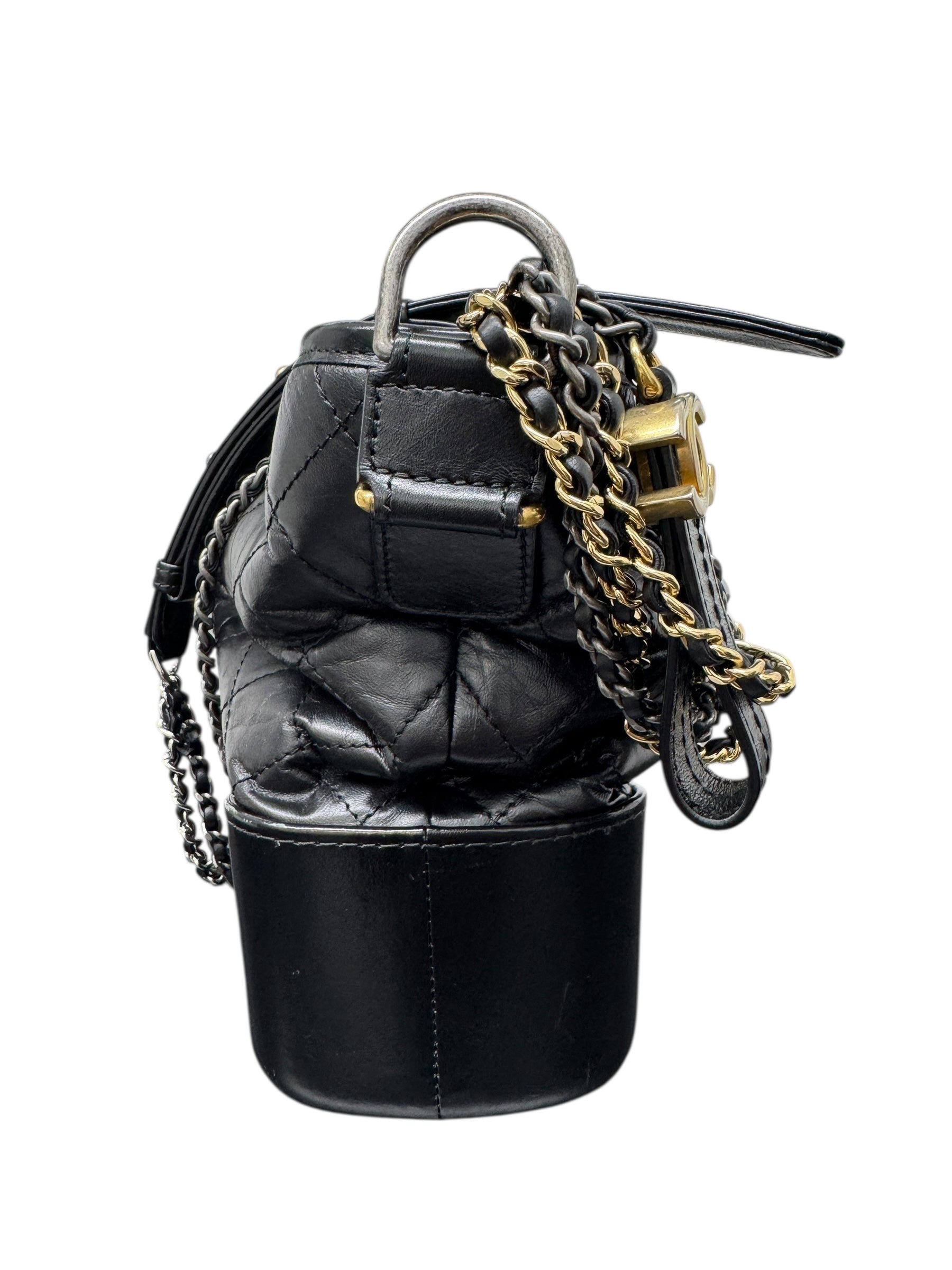 Authentic Chanel Aged Quilted Calfskin Gabrielle Hobo Bag 0455847