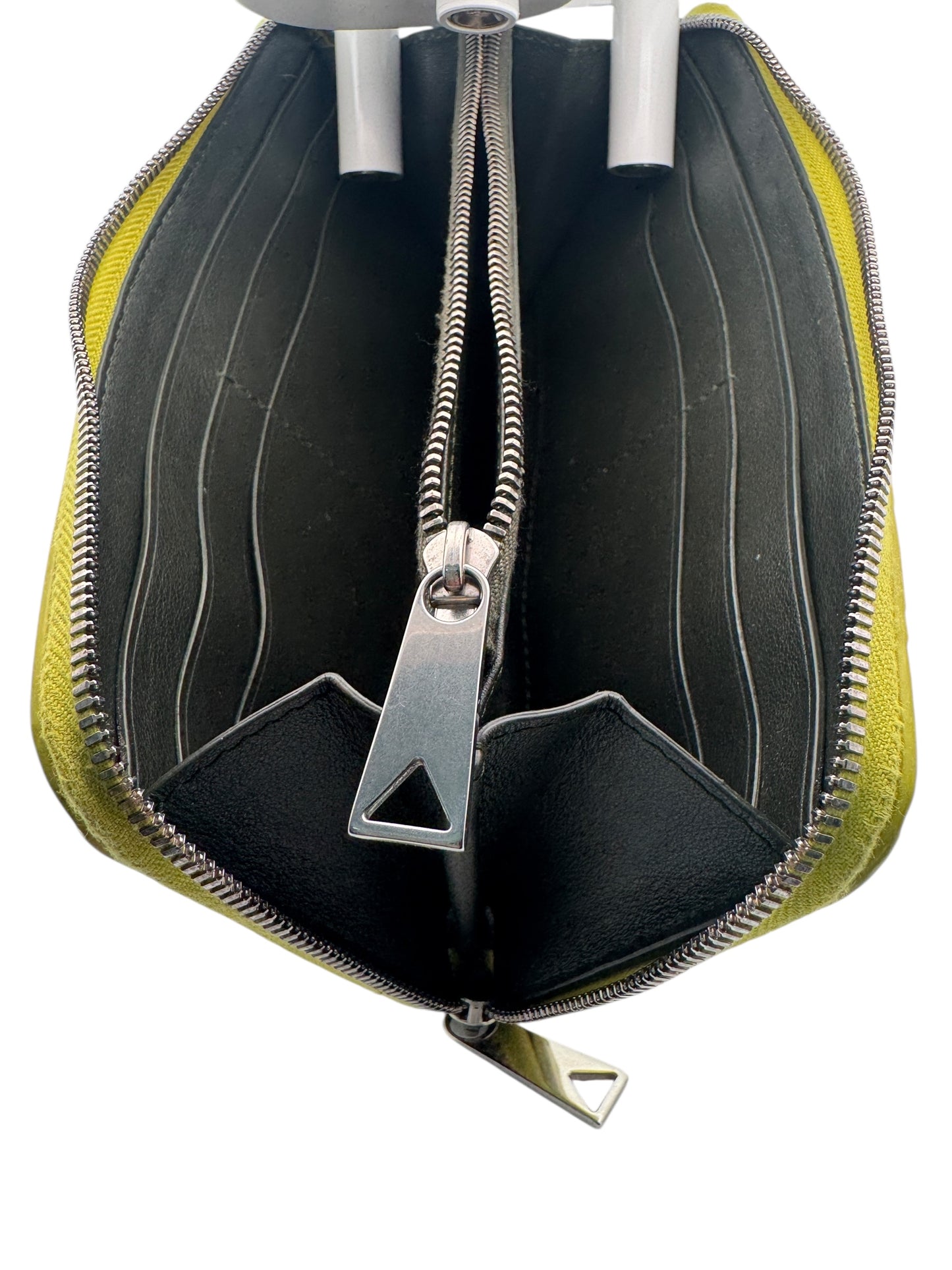 Authentic Bottega Veneta Yellow Zip Around Wallet