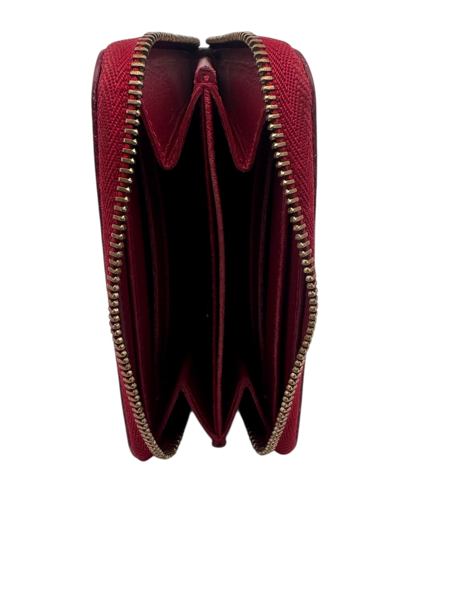 Authentic Louis Vuitton Zippy Coin Purse in Red Vernis