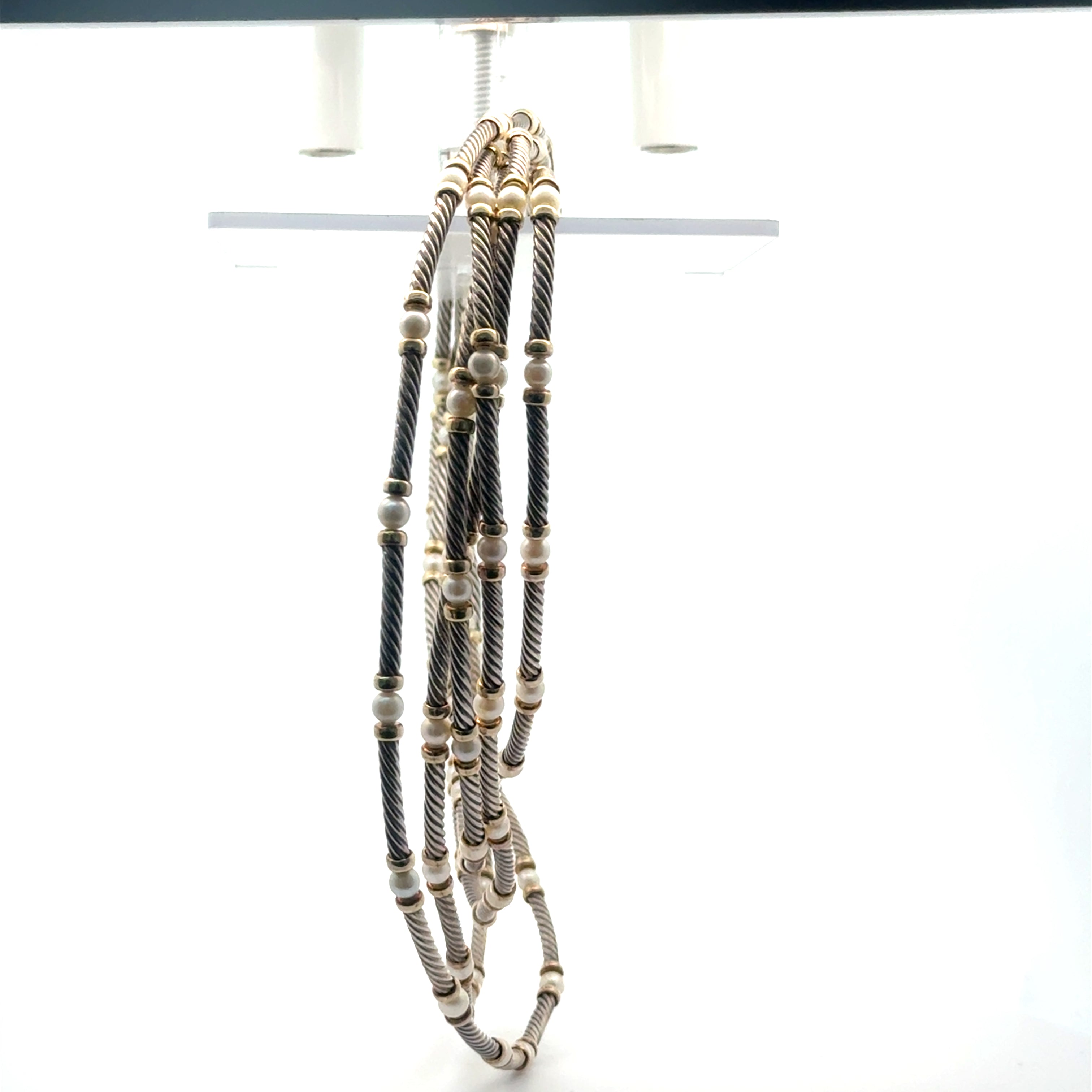 DY 5 Layer Silver & Pearl Necklace 1505437