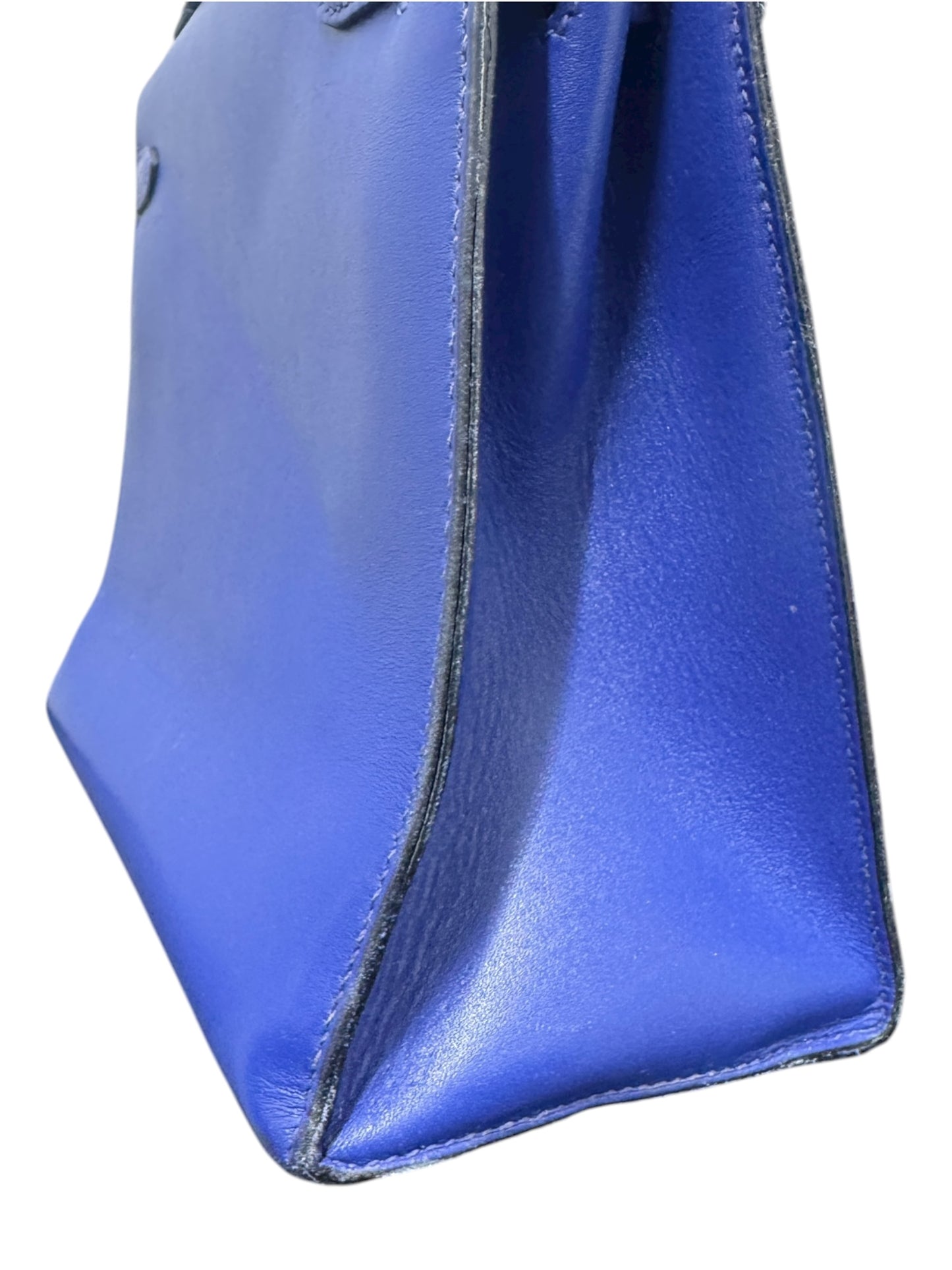 Authentic Hermès Kelly Sellier 25 in Bleu Electric with Gold Hardware 0251097