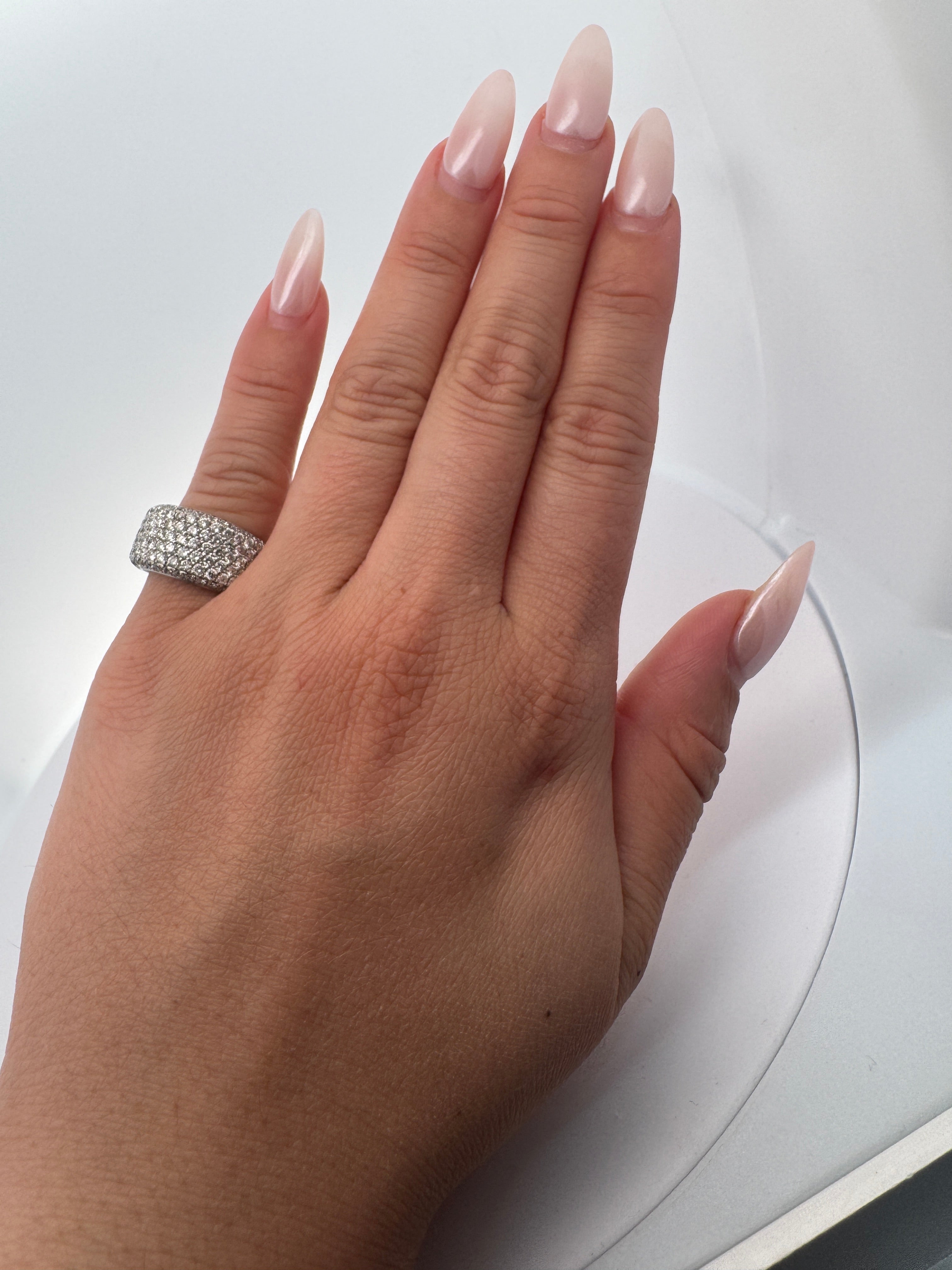 High Shine White Gold Multi Row Ring Size 5 1801799