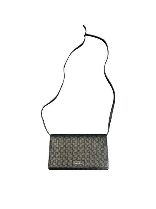 Gucci - Micro Guccissima Wallet on Chain in Black 1402828