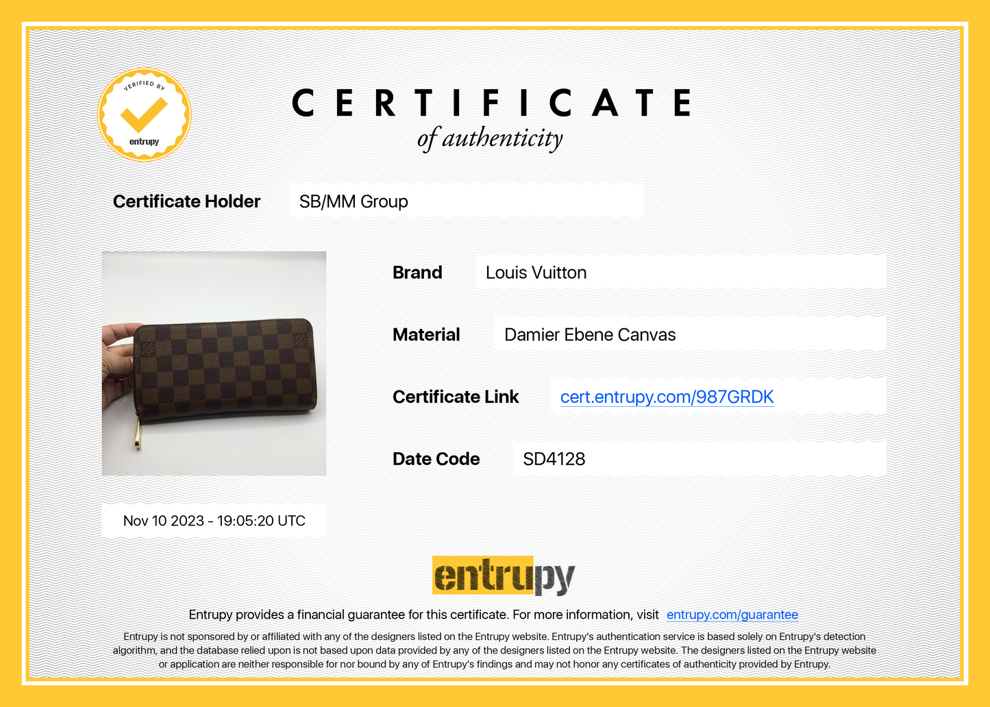 Louis Vuitton - Zippy Wallet Damier Ebene Rose 0454657