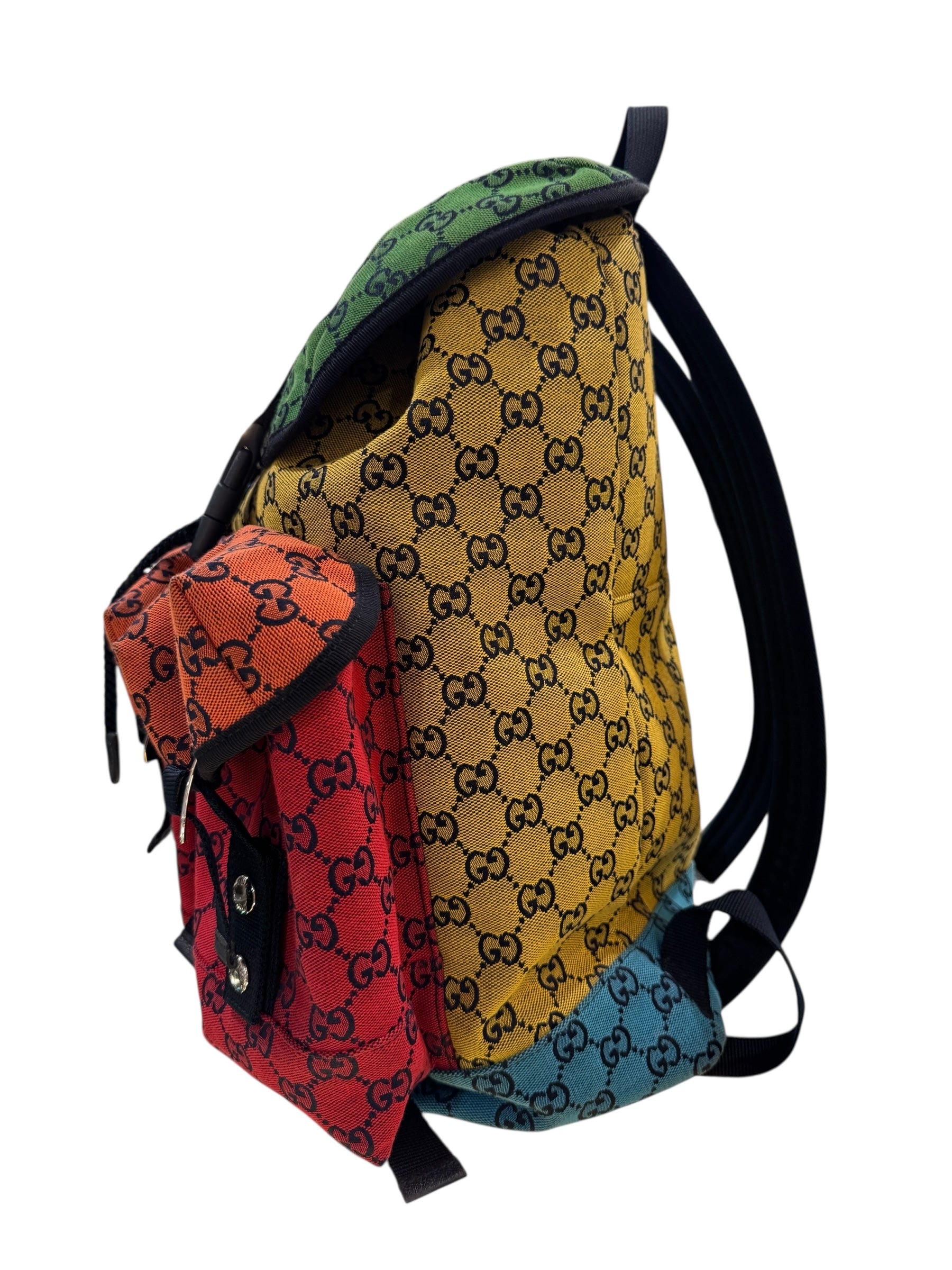 Authentic Gucci Multicolor GG Canvas Backpack 0528613