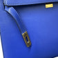 Authentic Hermès Kelly Sellier 25 in Bleu Electric with Gold Hardware 0251097