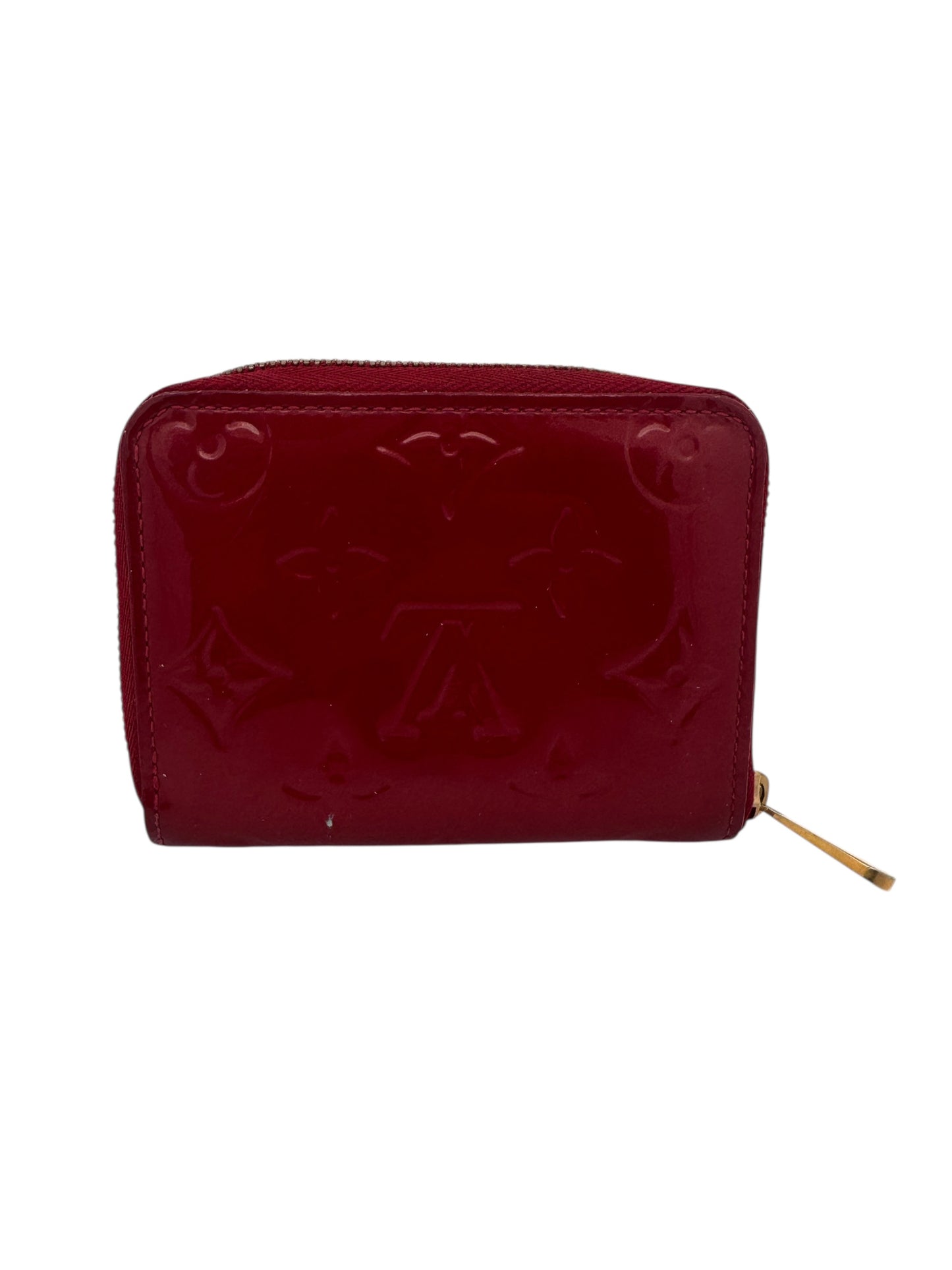 Authentic Louis Vuitton Zippy Coin Purse in Red Vernis