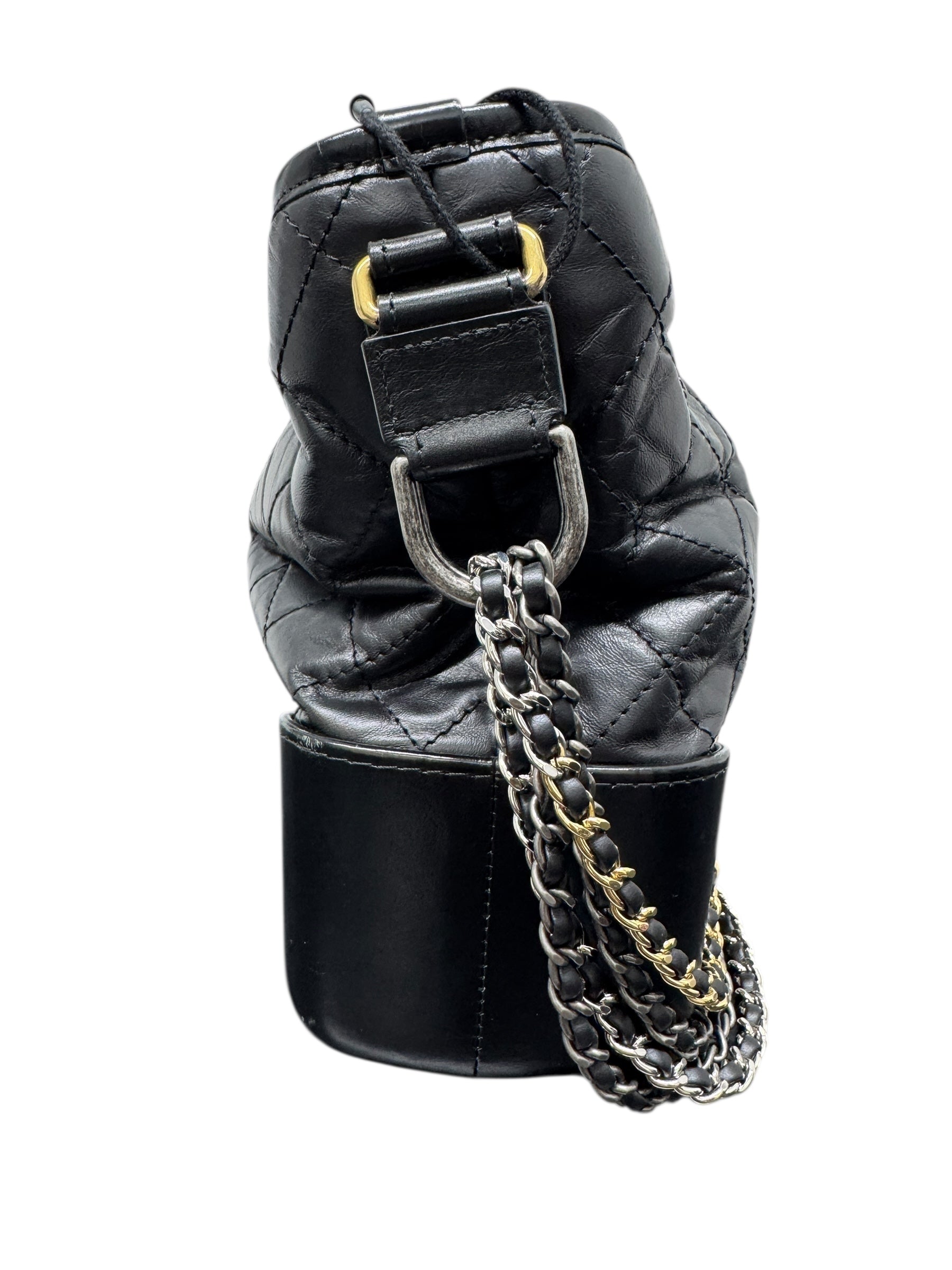 Authentic Chanel Aged Quilted Calfskin Gabrielle Hobo Bag 0455847