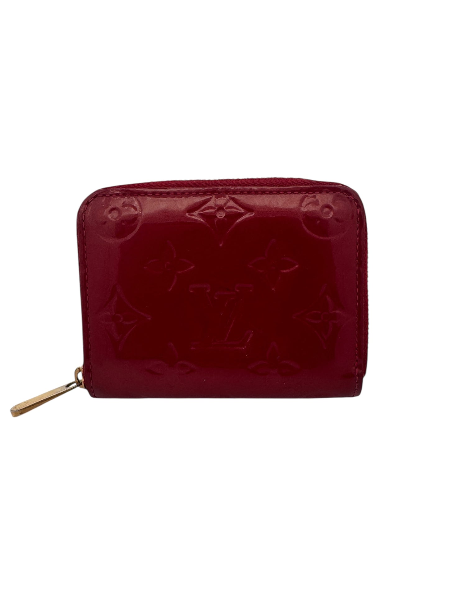 Authentic Louis Vuitton Zippy Coin Purse in Red Vernis