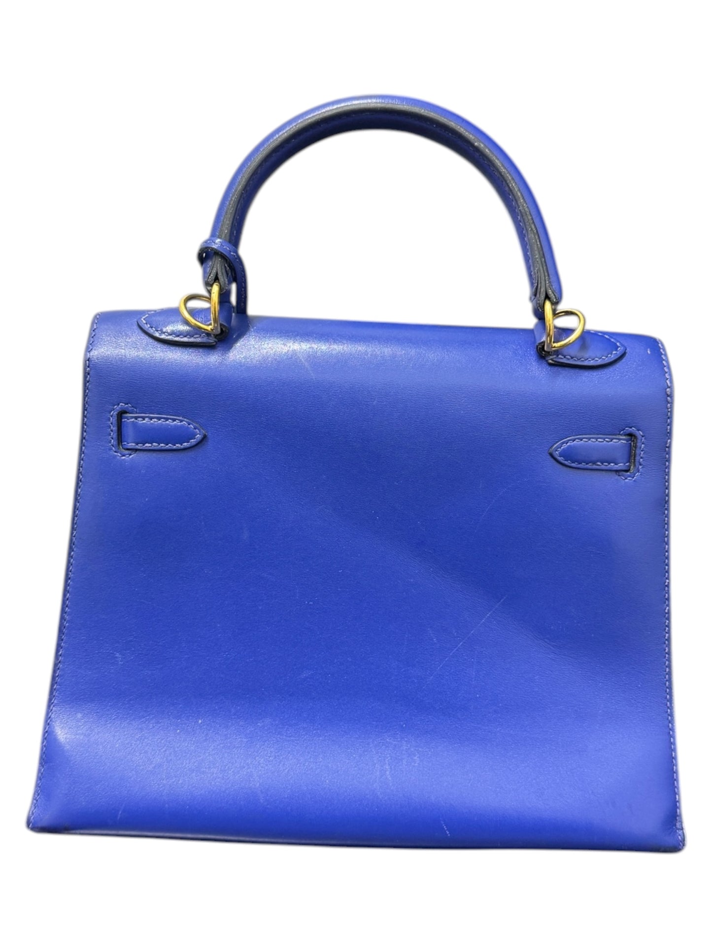 Authentic Hermès Kelly Sellier 25 in Bleu Electric with Gold Hardware 0251097