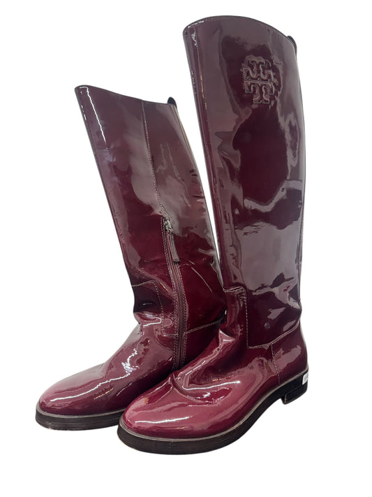 Pre-Owned Tory Burch Riding Boot in Bordeaux Size 7