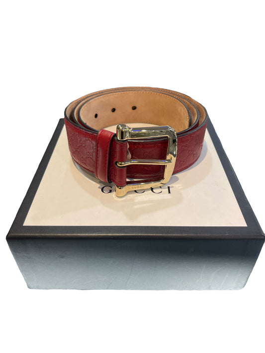 Gucci - Guccissima GG Belt in Red Size 36 1400819