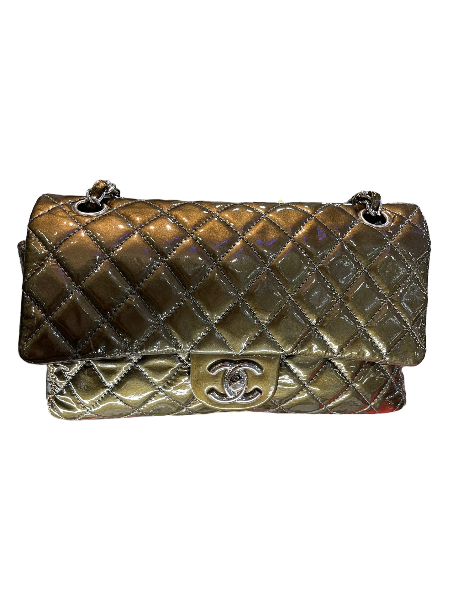 Chanel - Double Flap in Patent Green 1401346