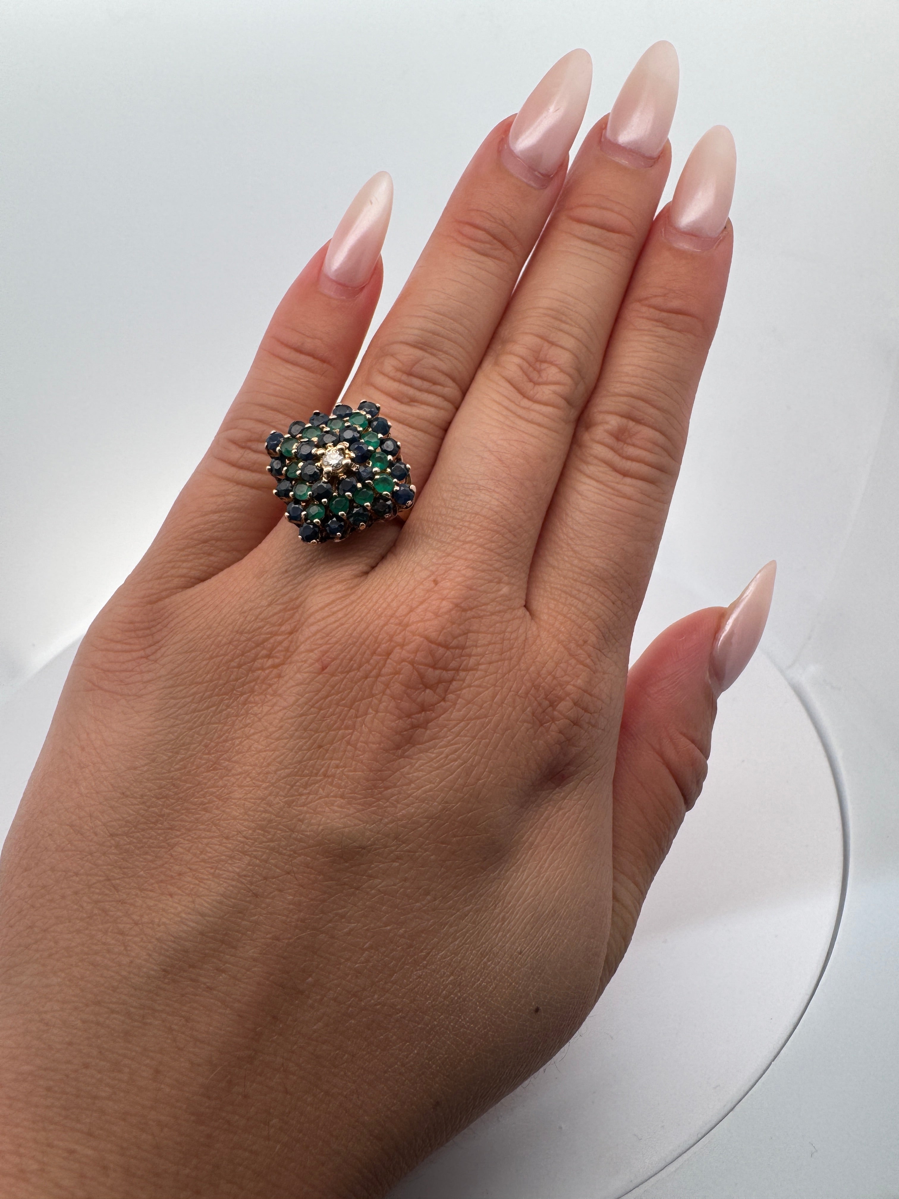 Blue & Green Cocktail Ring Size 5 1013602-18