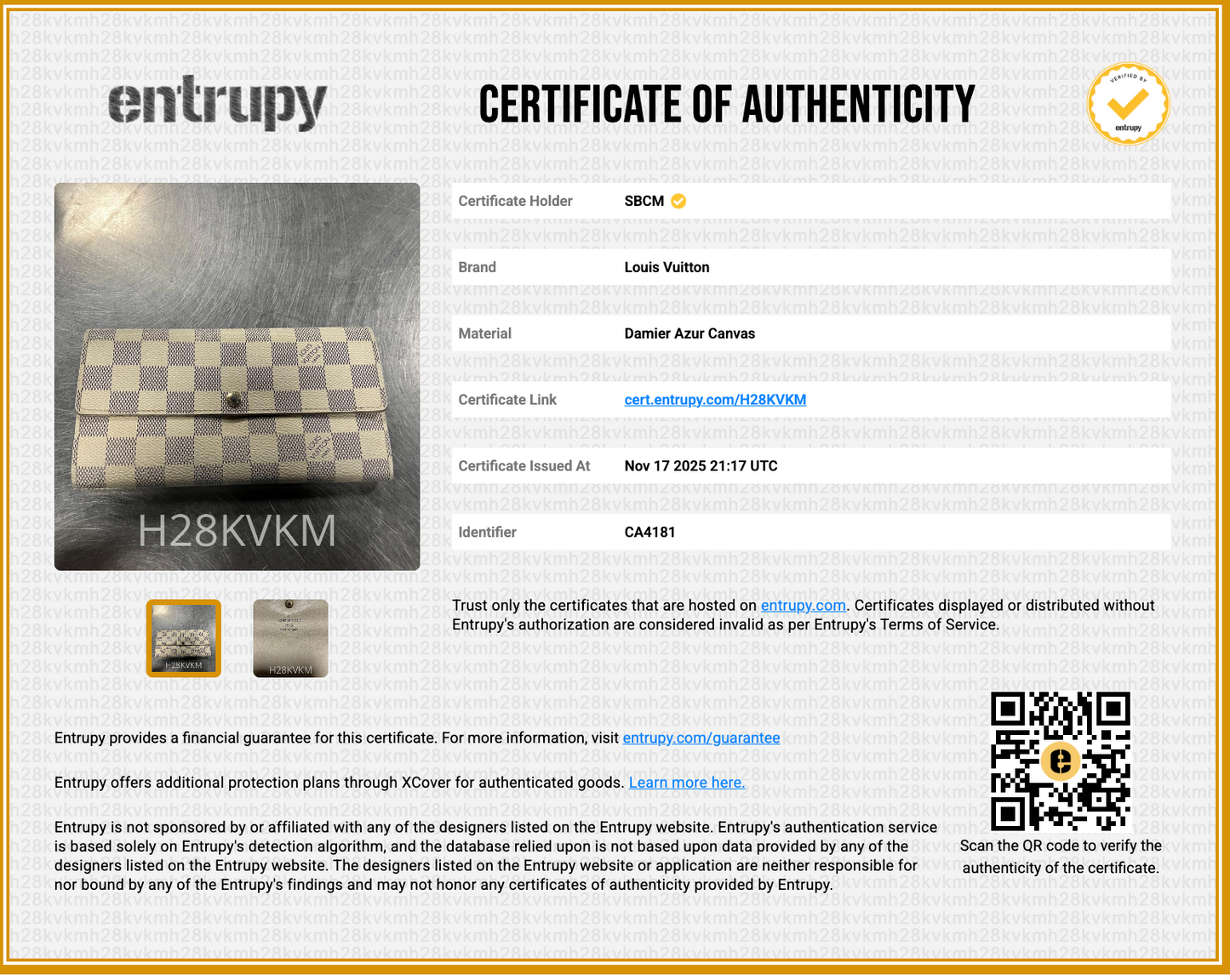 Louis Vuitton Sarah Wallet in Damier Azur