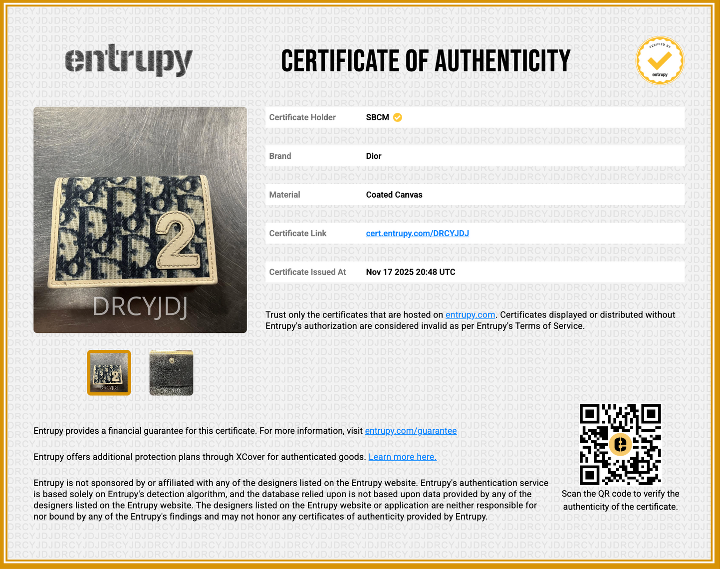 Authentic Dior Trotter Bifold Snap Wallet