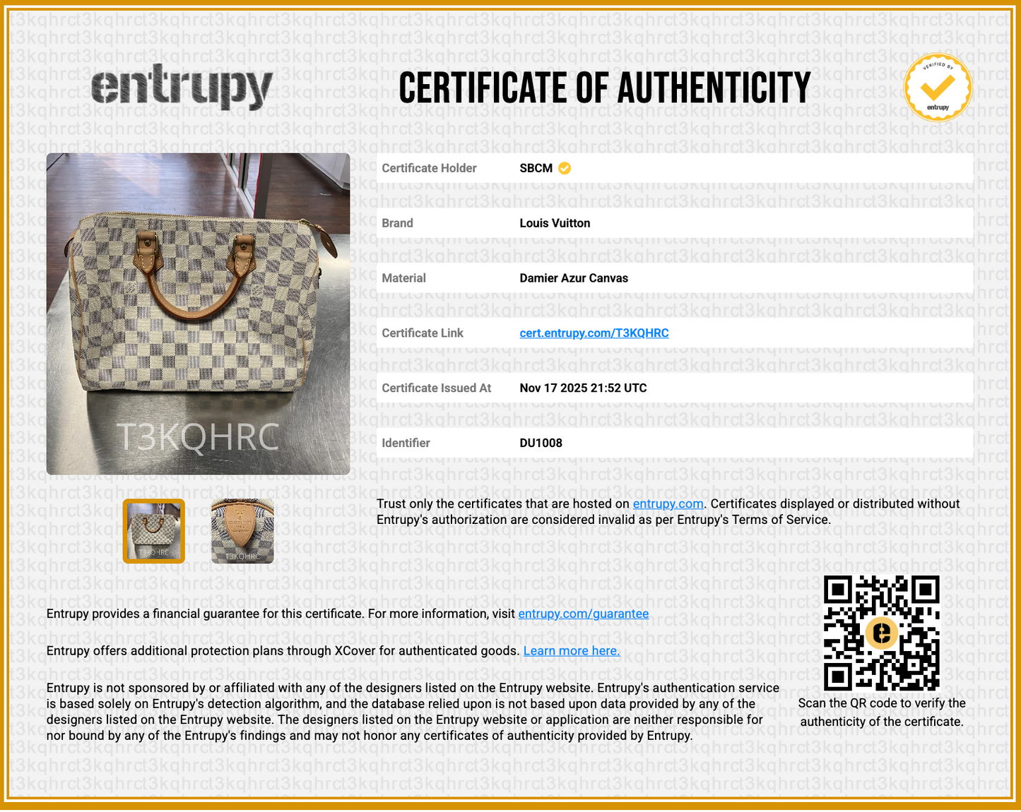 Authentic Louis Vuitton Speedy 30 in Damier Azur