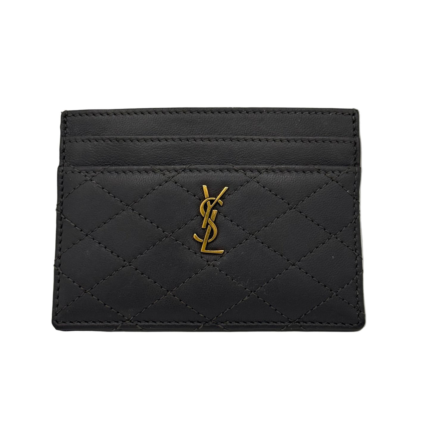 Saint Laurent Lambskin Quilted Monogram Gaby Card Case 1411378