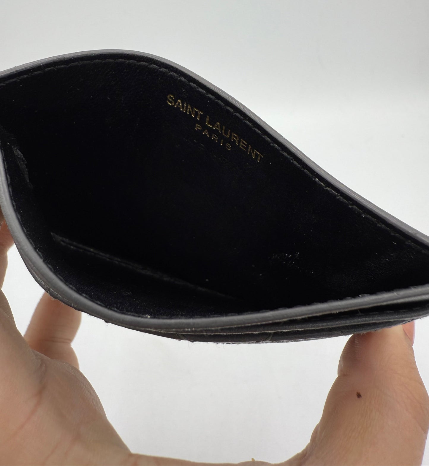 Saint Laurent Lambskin Quilted Monogram Gaby Card Case 1411378