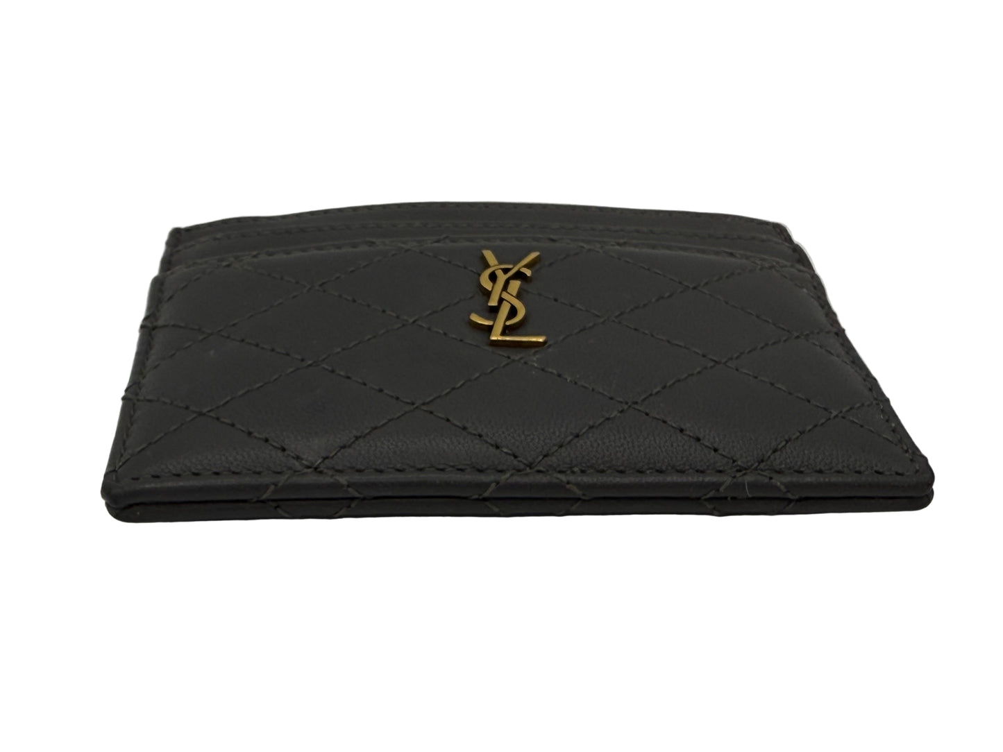 Saint Laurent Lambskin Quilted Monogram Gaby Card Case 1411378