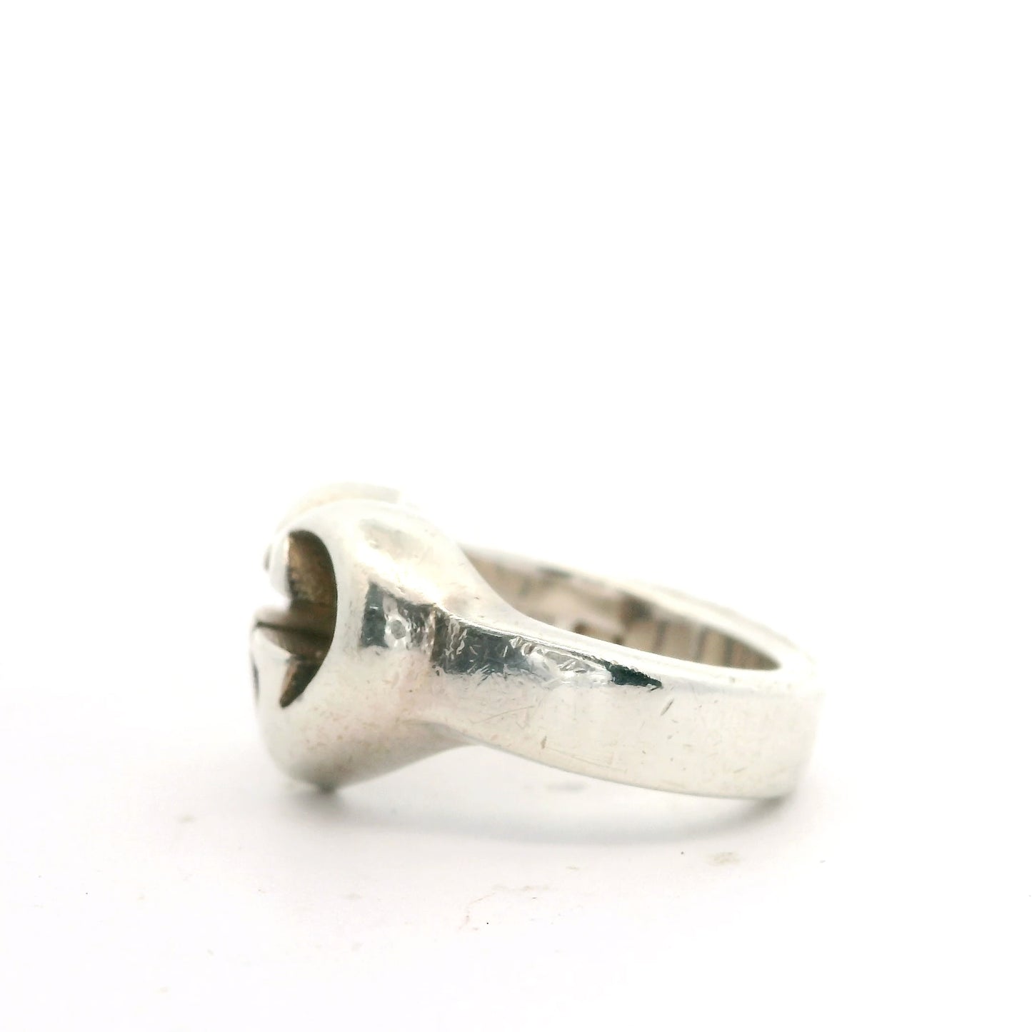 Authentic Gucci Interlocking G Heart Ring 4.5