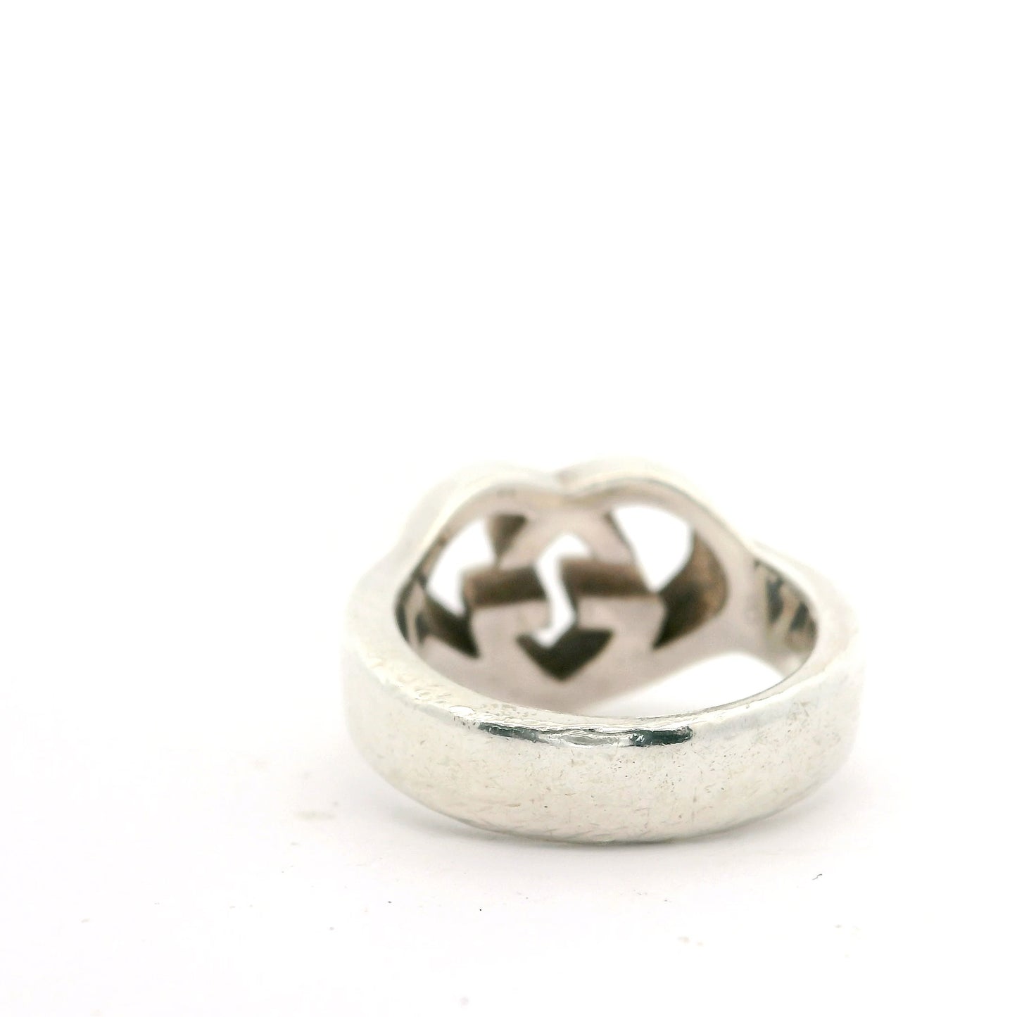 Authentic Gucci Interlocking G Heart Ring 4.5