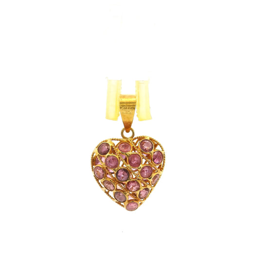 Pink Lemonade Puff Heart Pendant 0831578