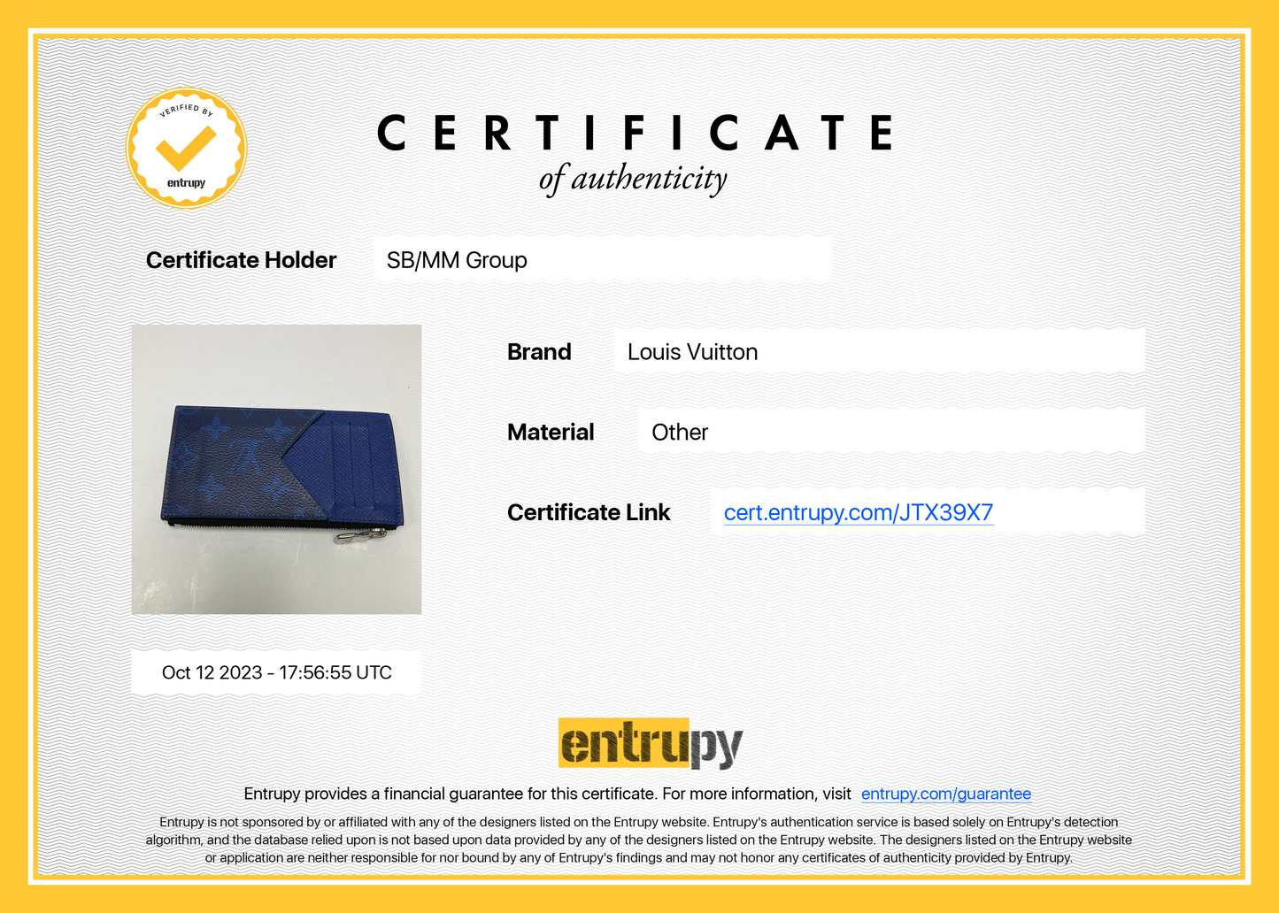 Louis Vuitton - Coin Card Holder in Cobalt 1402824