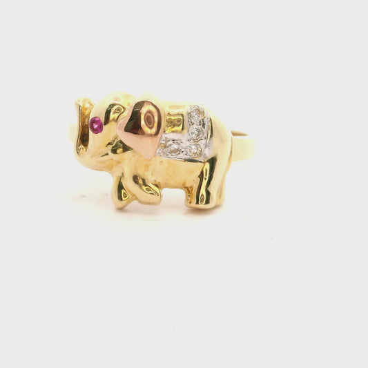 Happy Go Lucky Elephant Ring Size 7 1133145